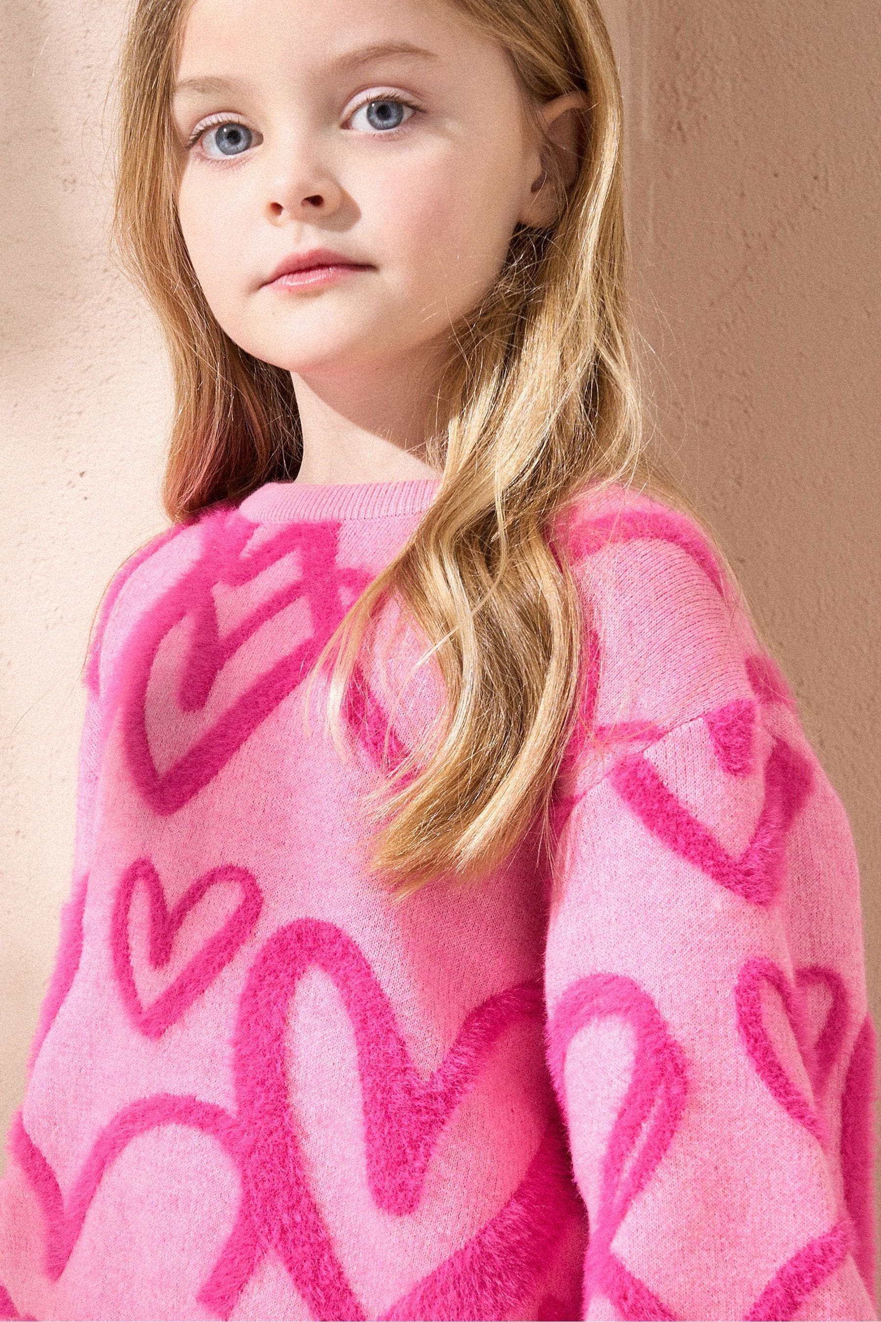 Angel & Rocket Pink Harlow Pink Heart Jumper