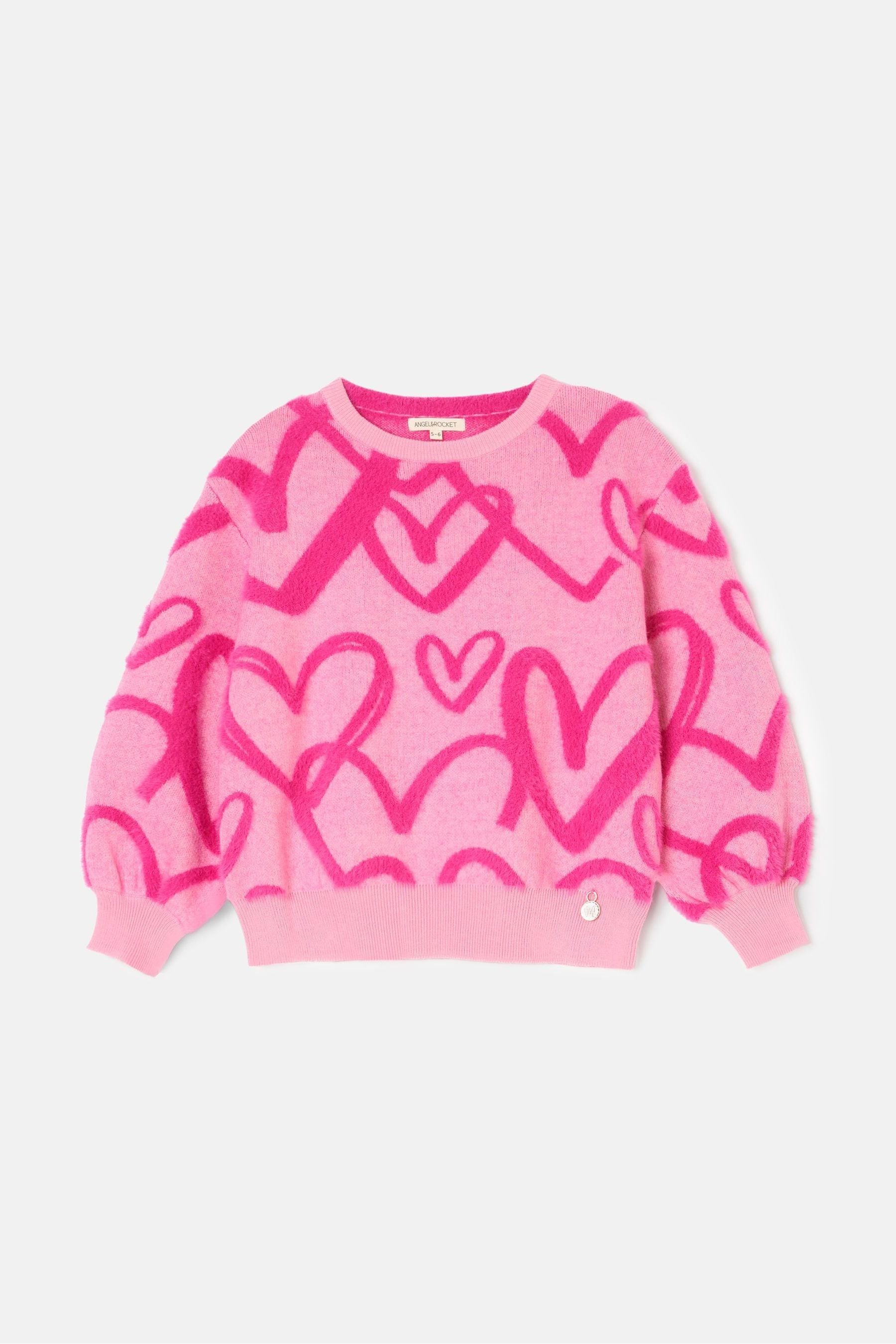 Angel & Rocket Pink Harlow Pink Heart Jumper