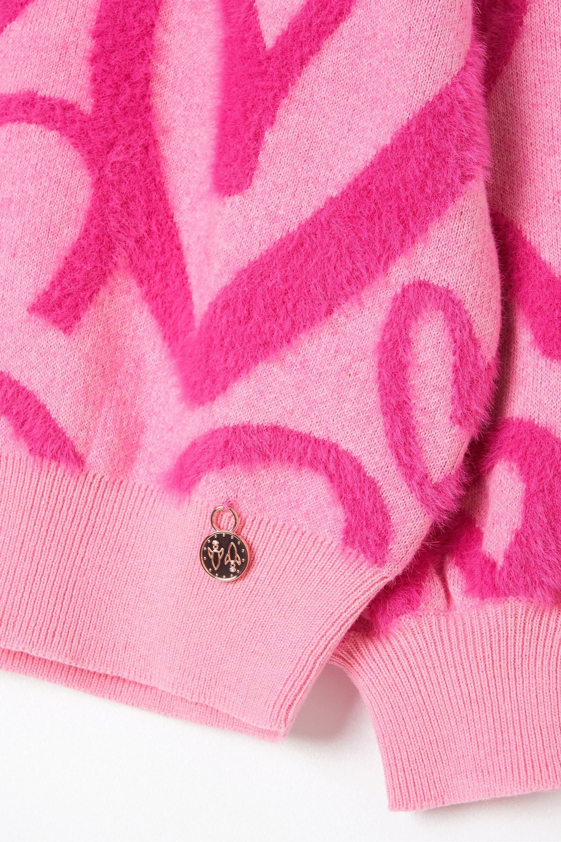 Angel & Rocket Pink Harlow Pink Heart Jumper