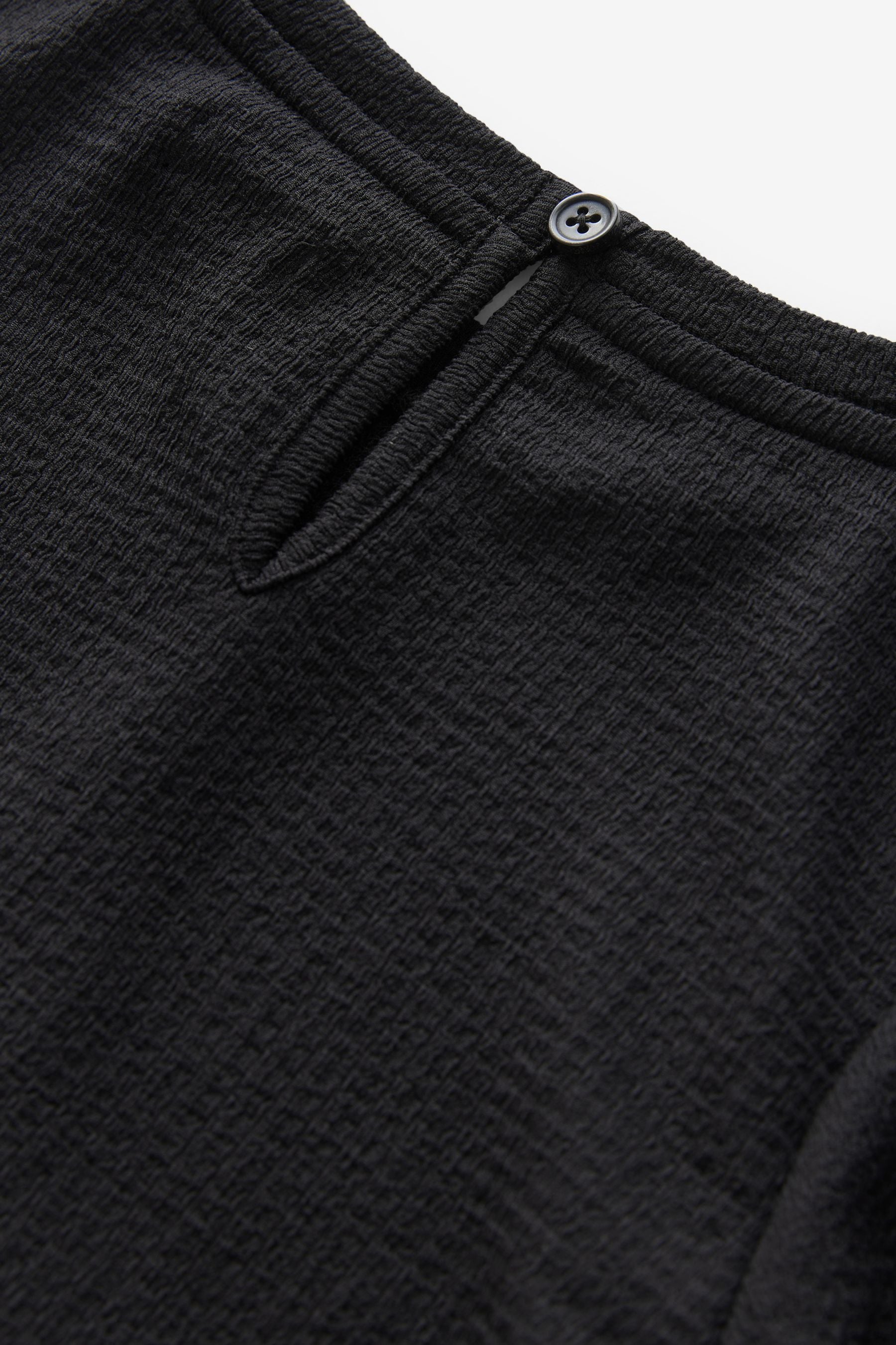 Black Wrap Front Textured Long Sleeve Top (3-16yrs)