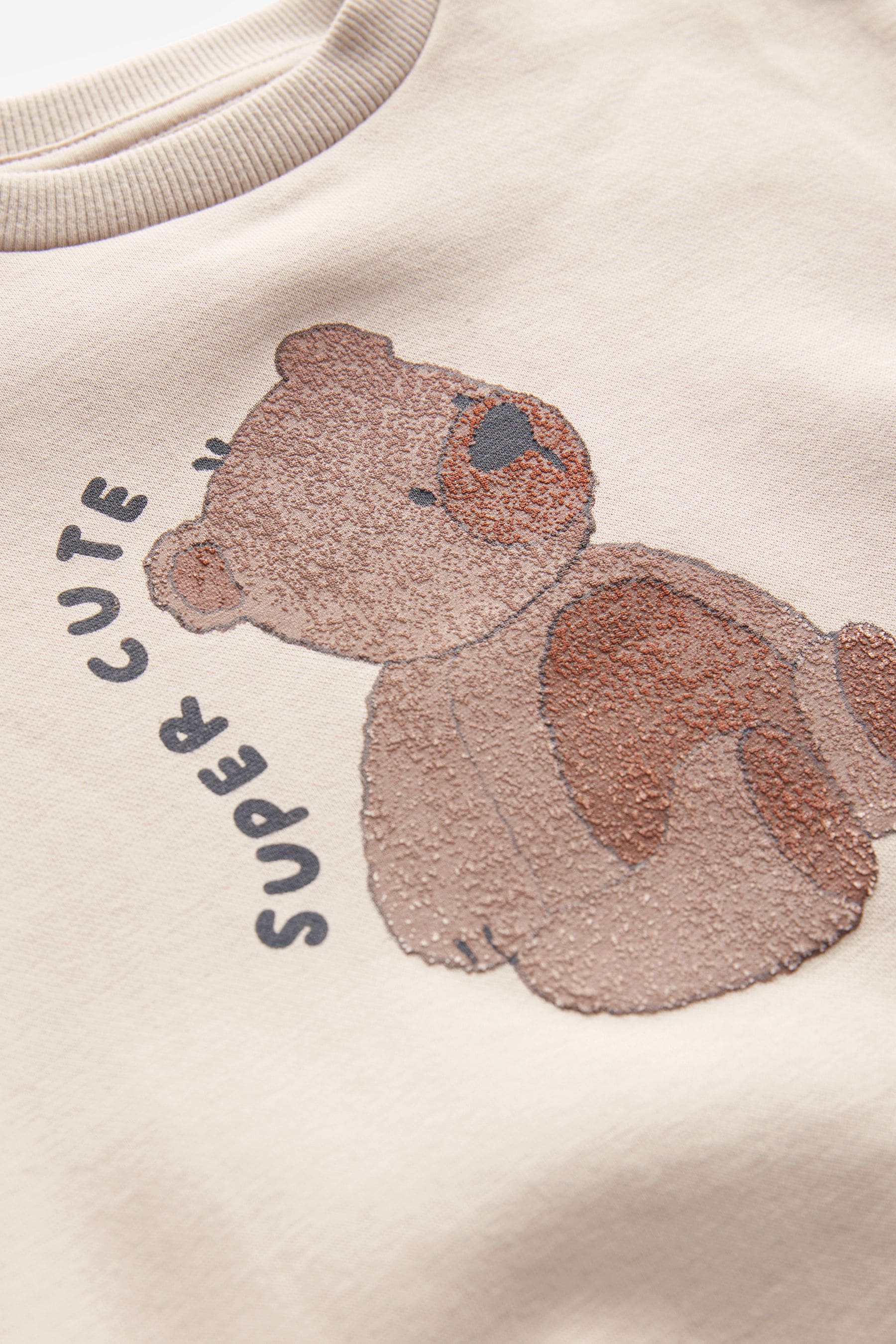 Cement Stone Bear Crew Neck Sweatshirt (3mths-7yrs)