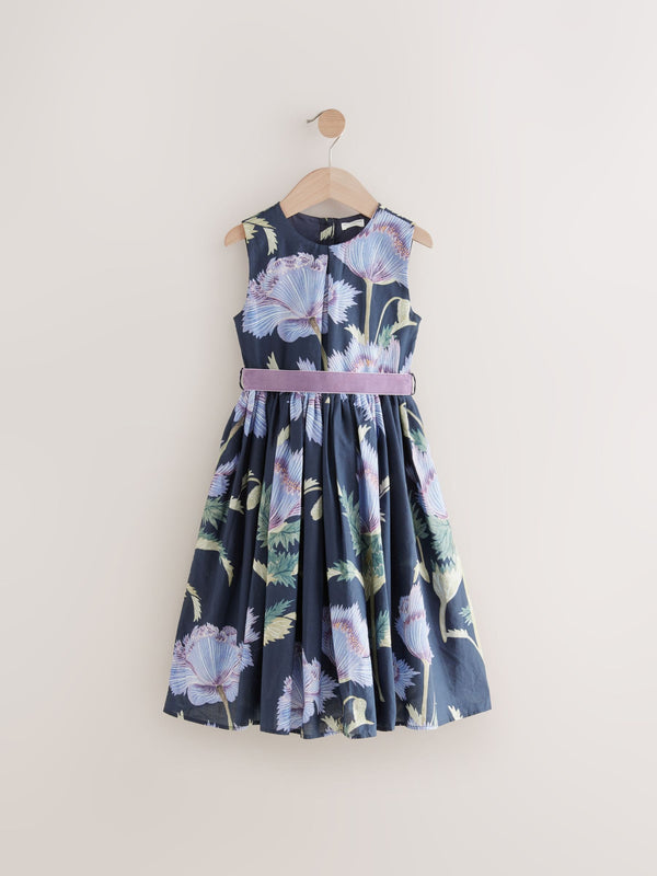 Navy Blue Floral Kew Collection Prom Dress (3-12yrs)