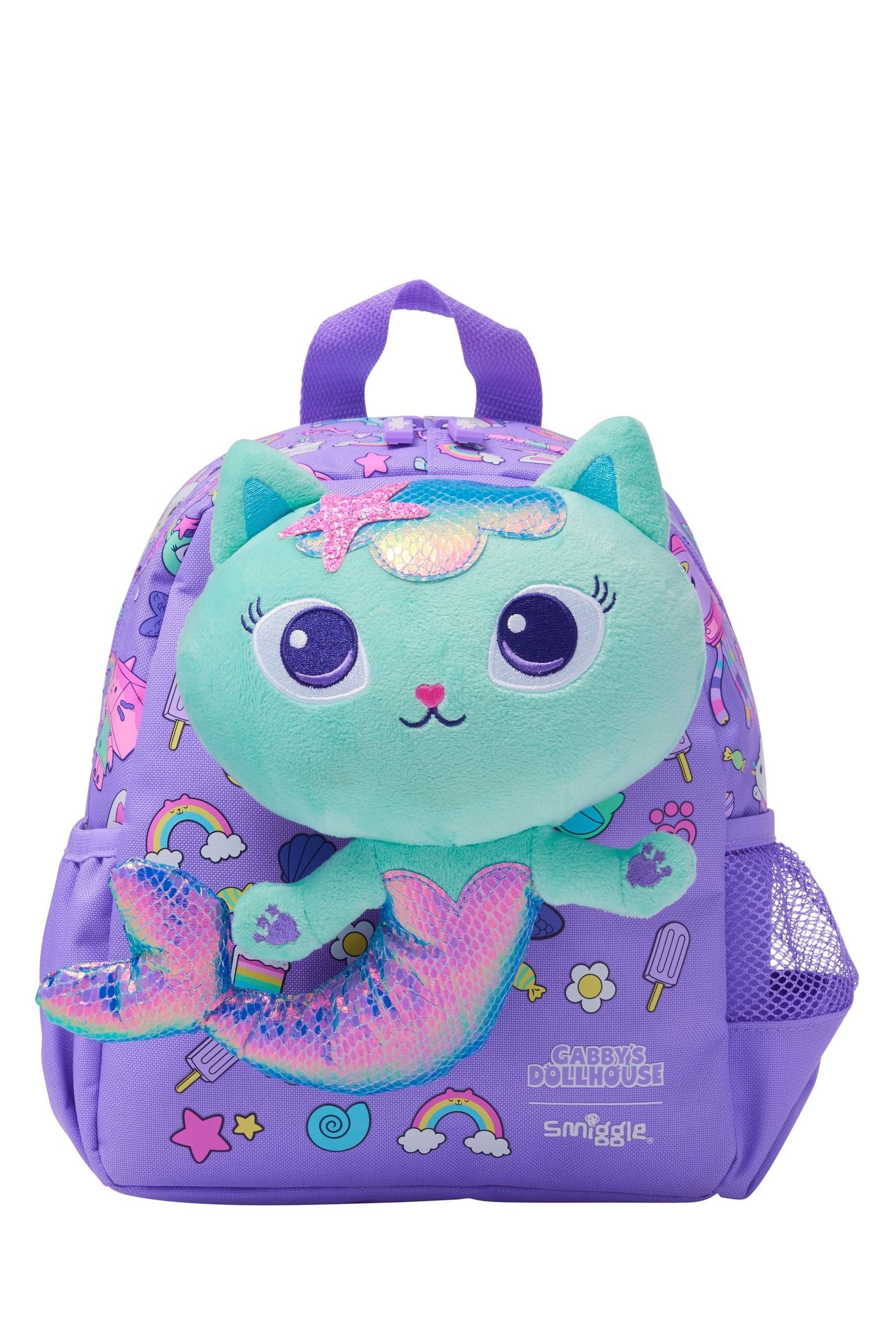 Smiggle Purple Gabbys Dollhouse Teeny Tiny Backpack With Removable Plush Toy