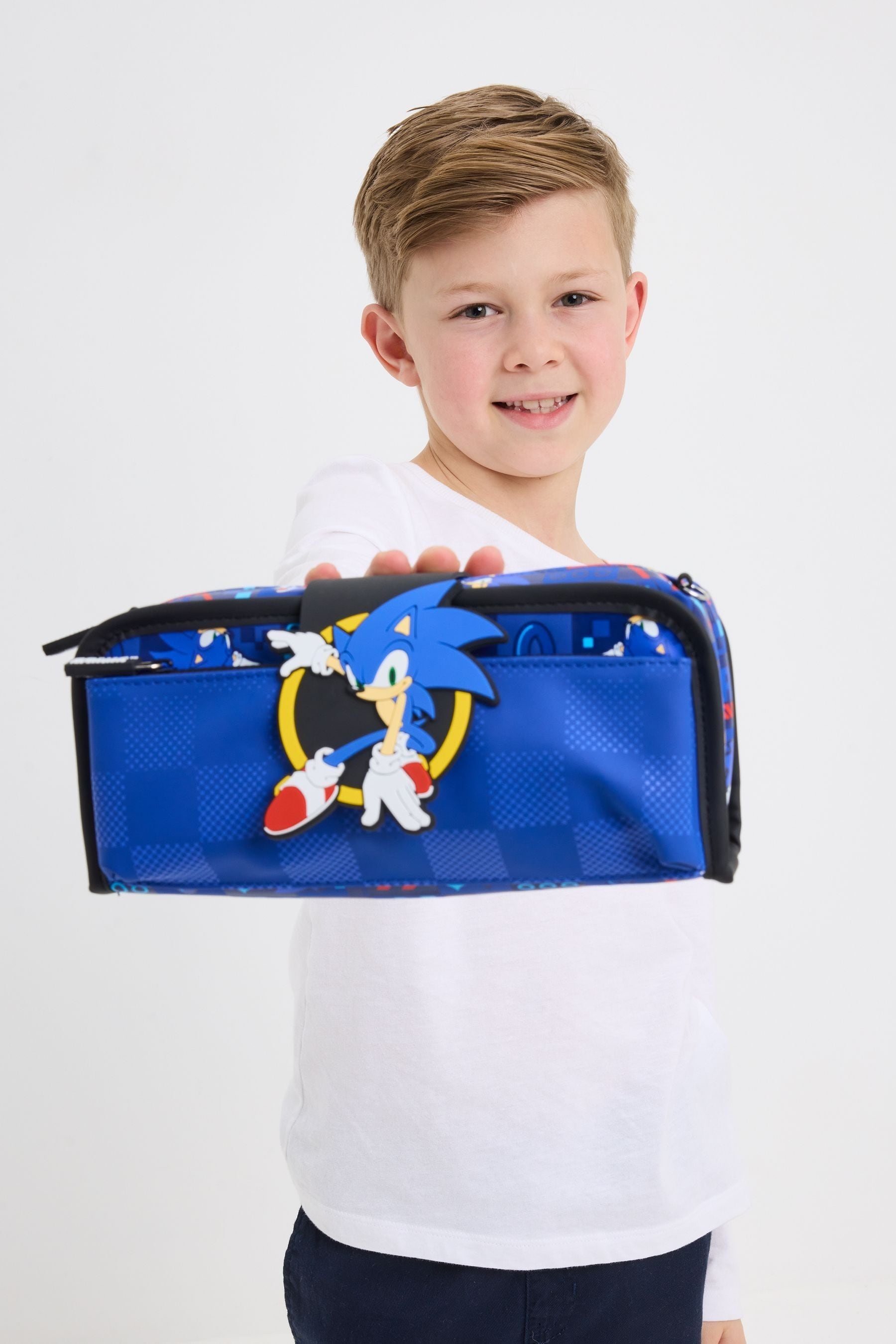 Smiggle Blue Sonic The Hedgehog Utility Pencil Case