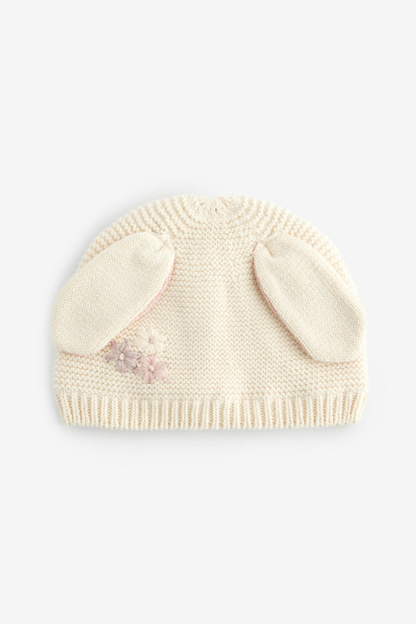 Ecru Bunny Baby Hat (0mths-2yrs)