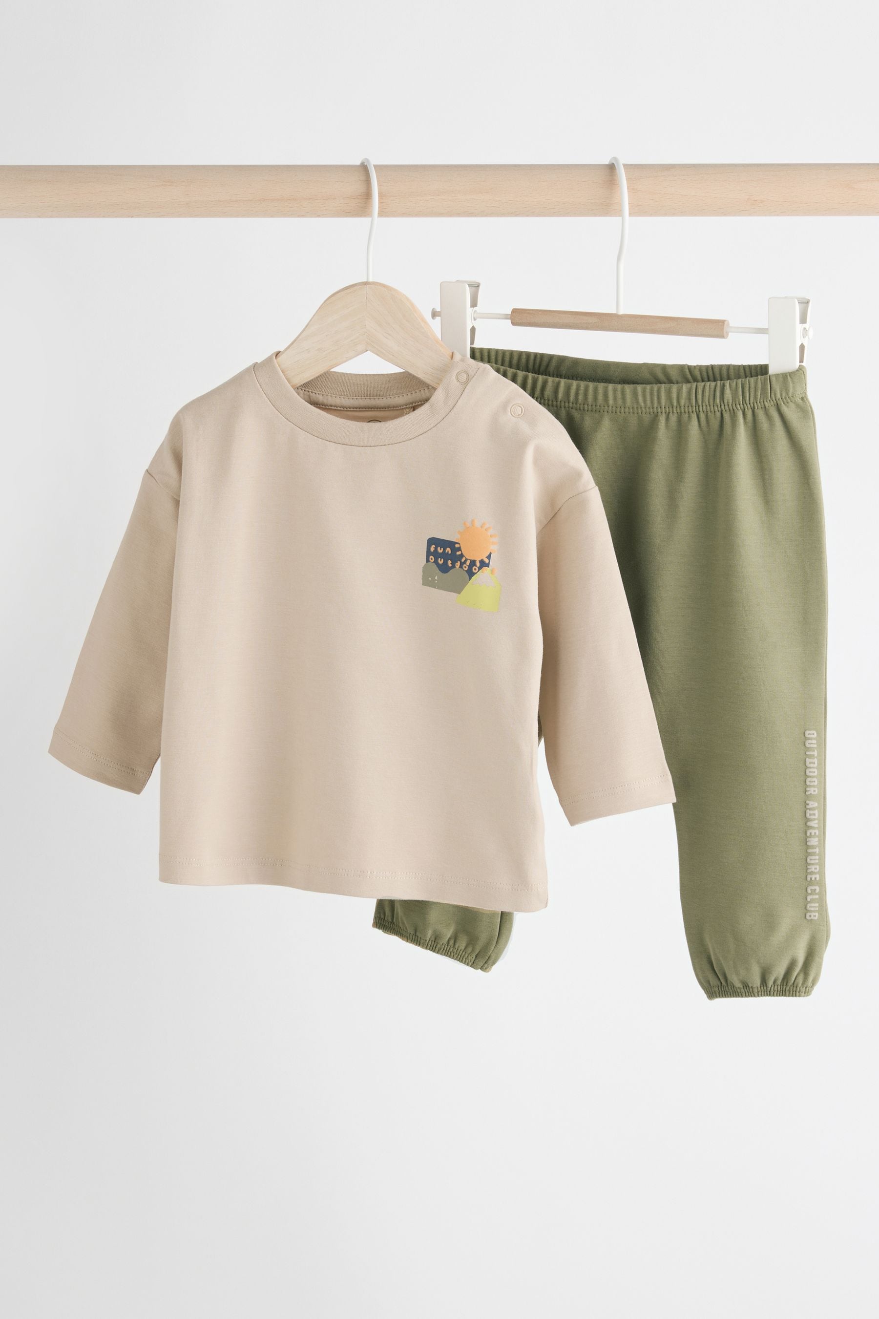 Neutral Top And Leggings Baby Set