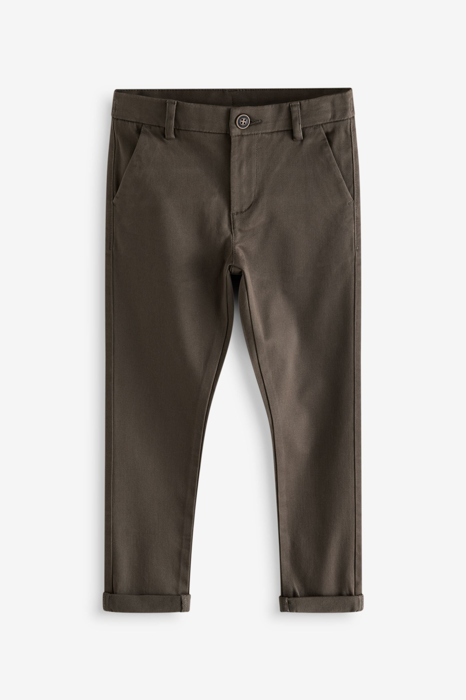 Chocolate Brown Skinny Fit Stretch Chino Trousers (3-17yrs)