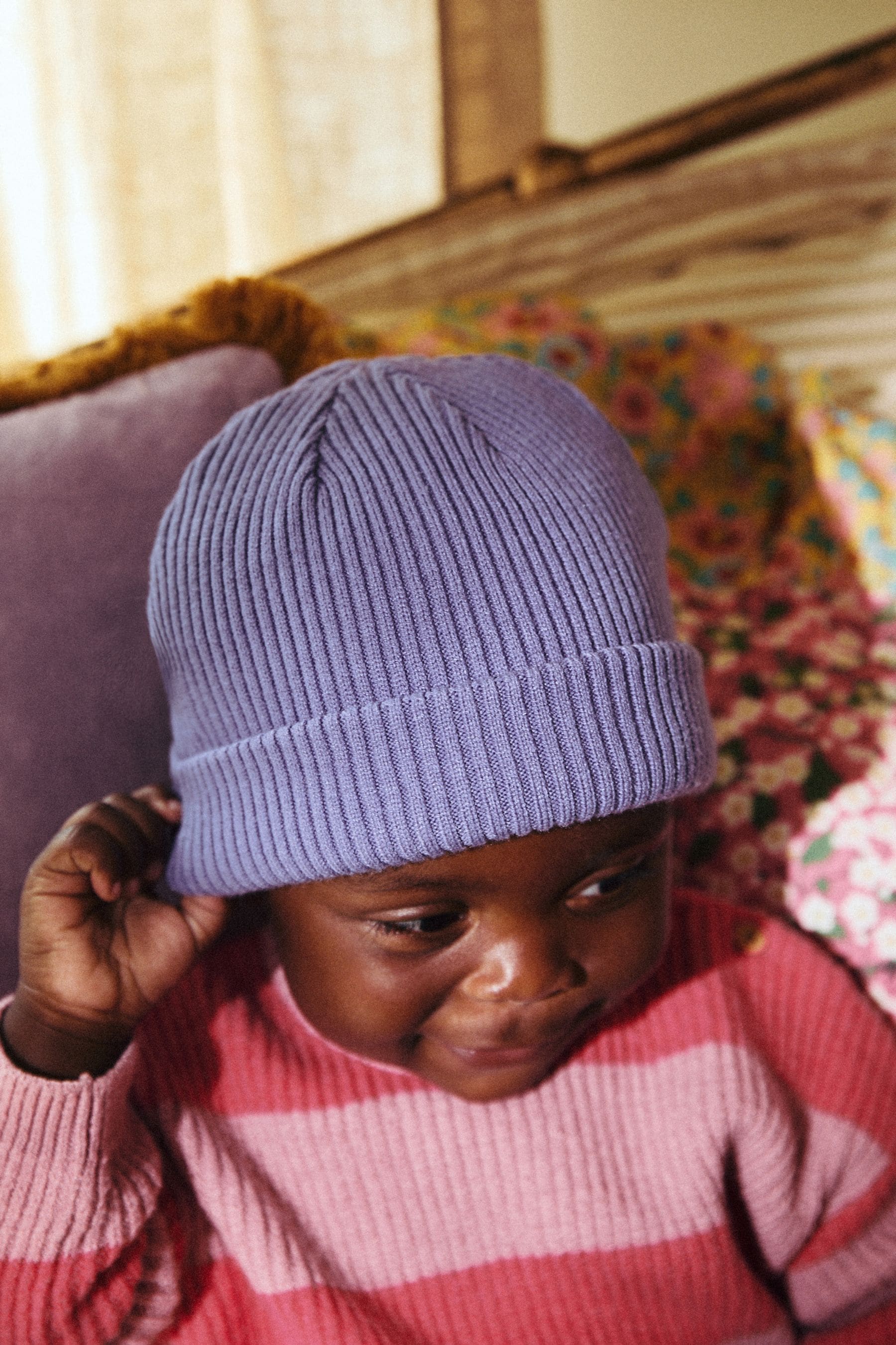 Purple Baby Beanie Hat (0mths-2yrs)