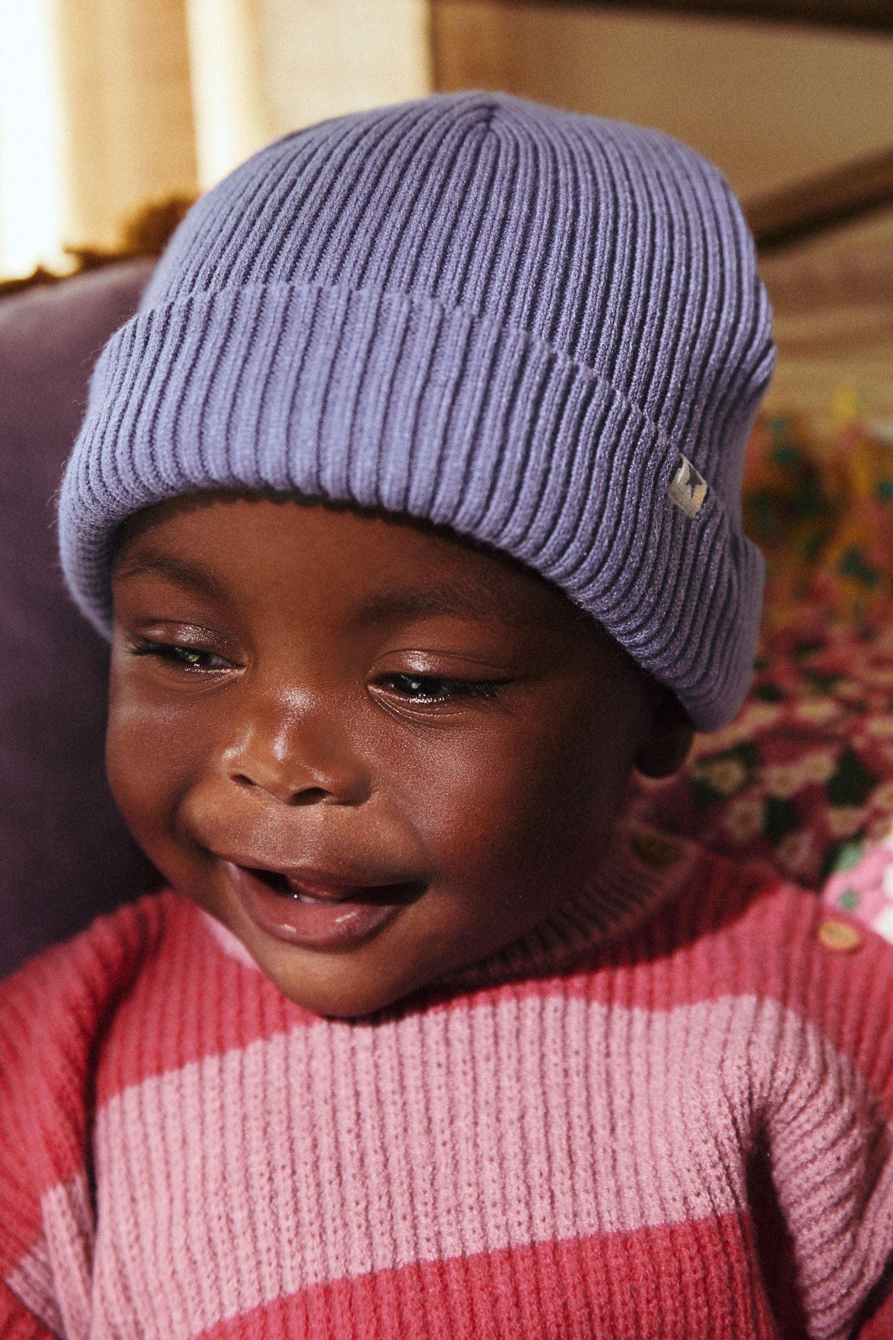 Purple Baby Beanie Hat (0mths-2yrs)