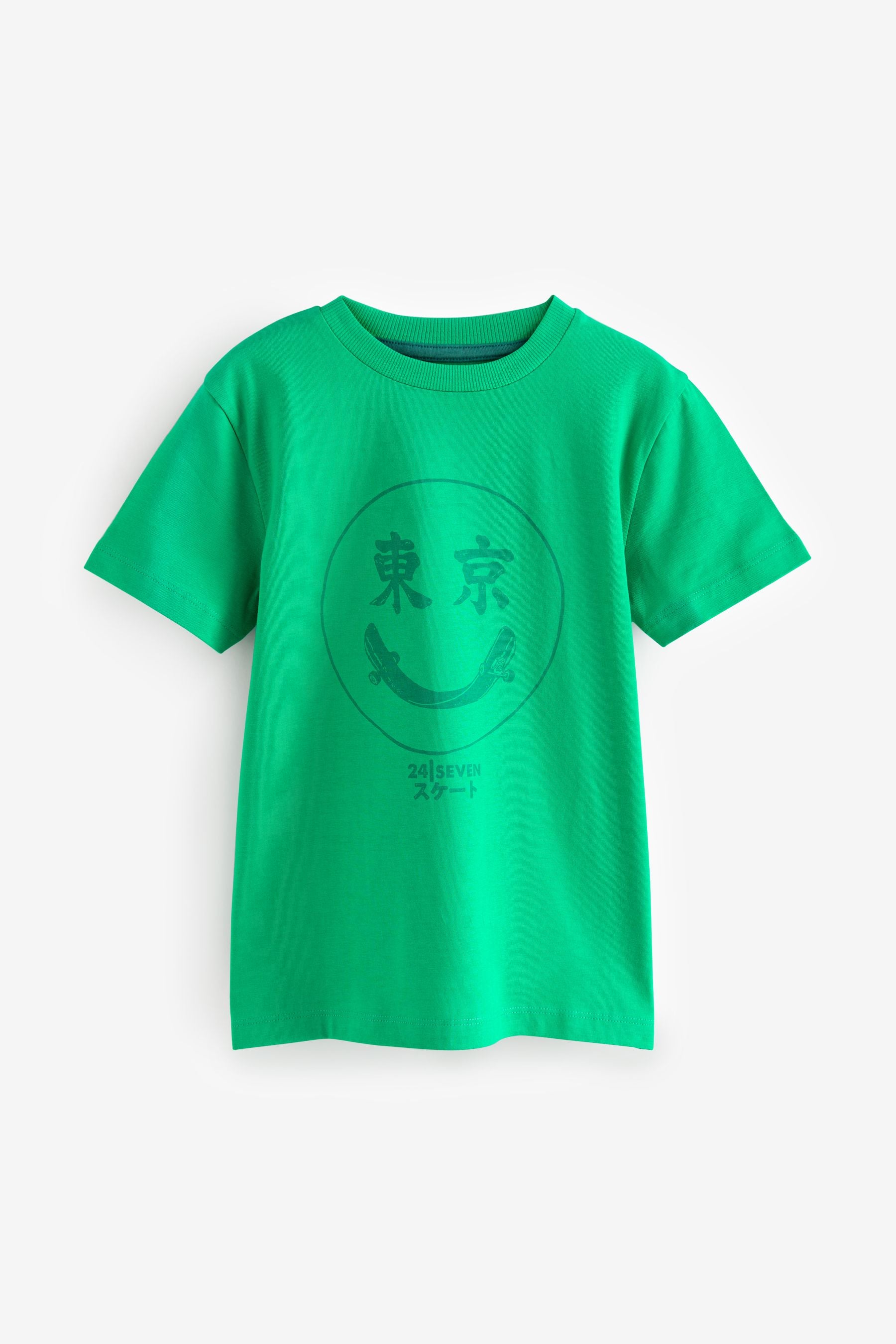 Green Short Sleeve Graphic 100% Cotton T-Shirt (3-16yrs)