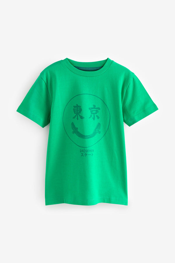 Green Short Sleeves Graphic T-Shirt (3-16yrs)