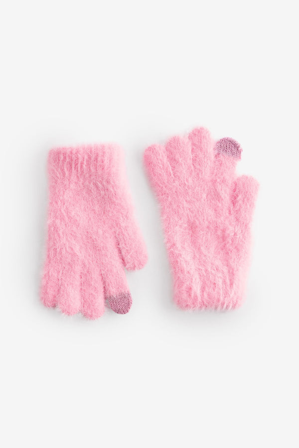 Pink Fluffy Gloves (3-16yrs)