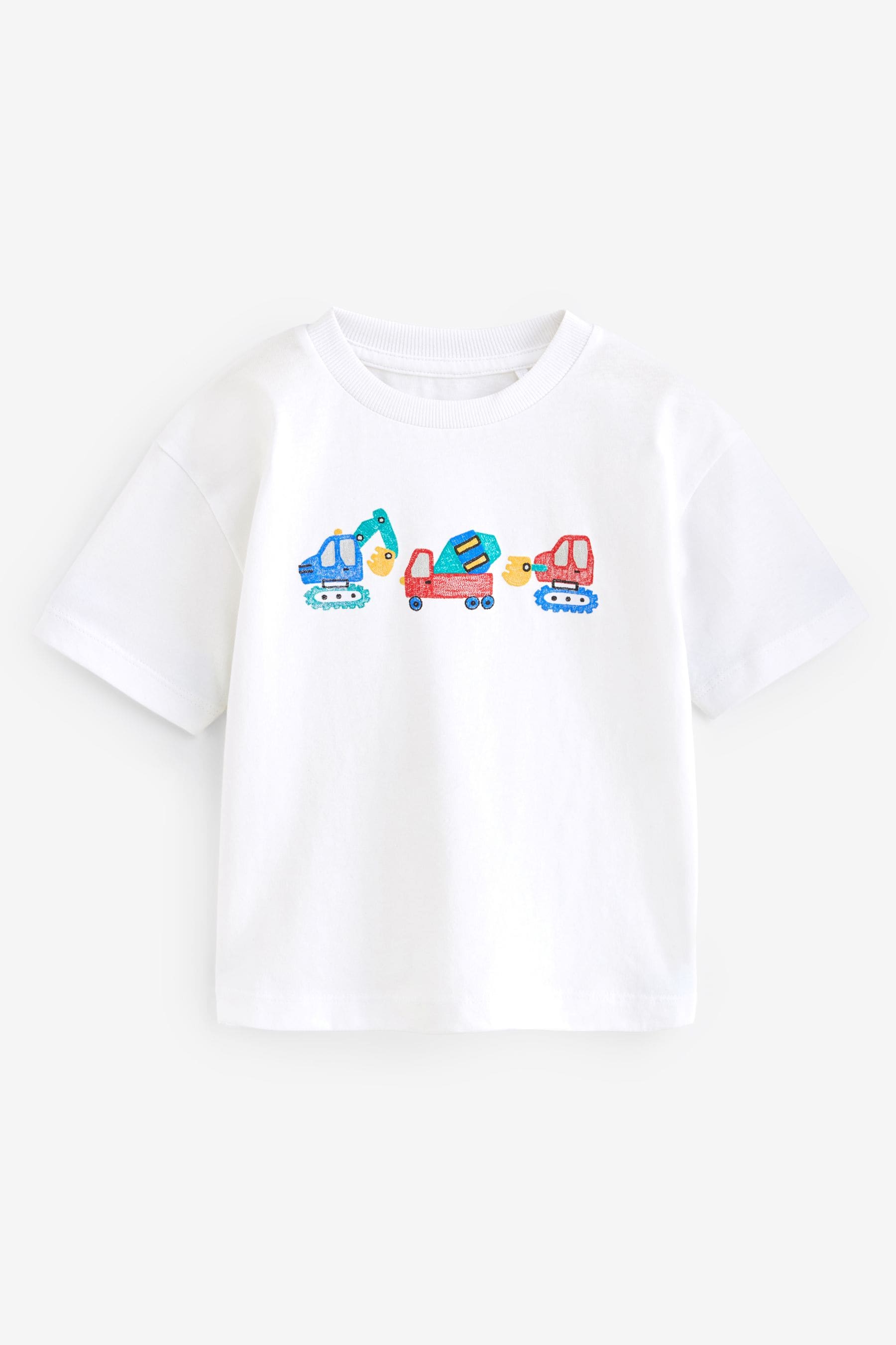 White Diggers Transport Short Sleeve T-Shirt (3mths-7yrs)