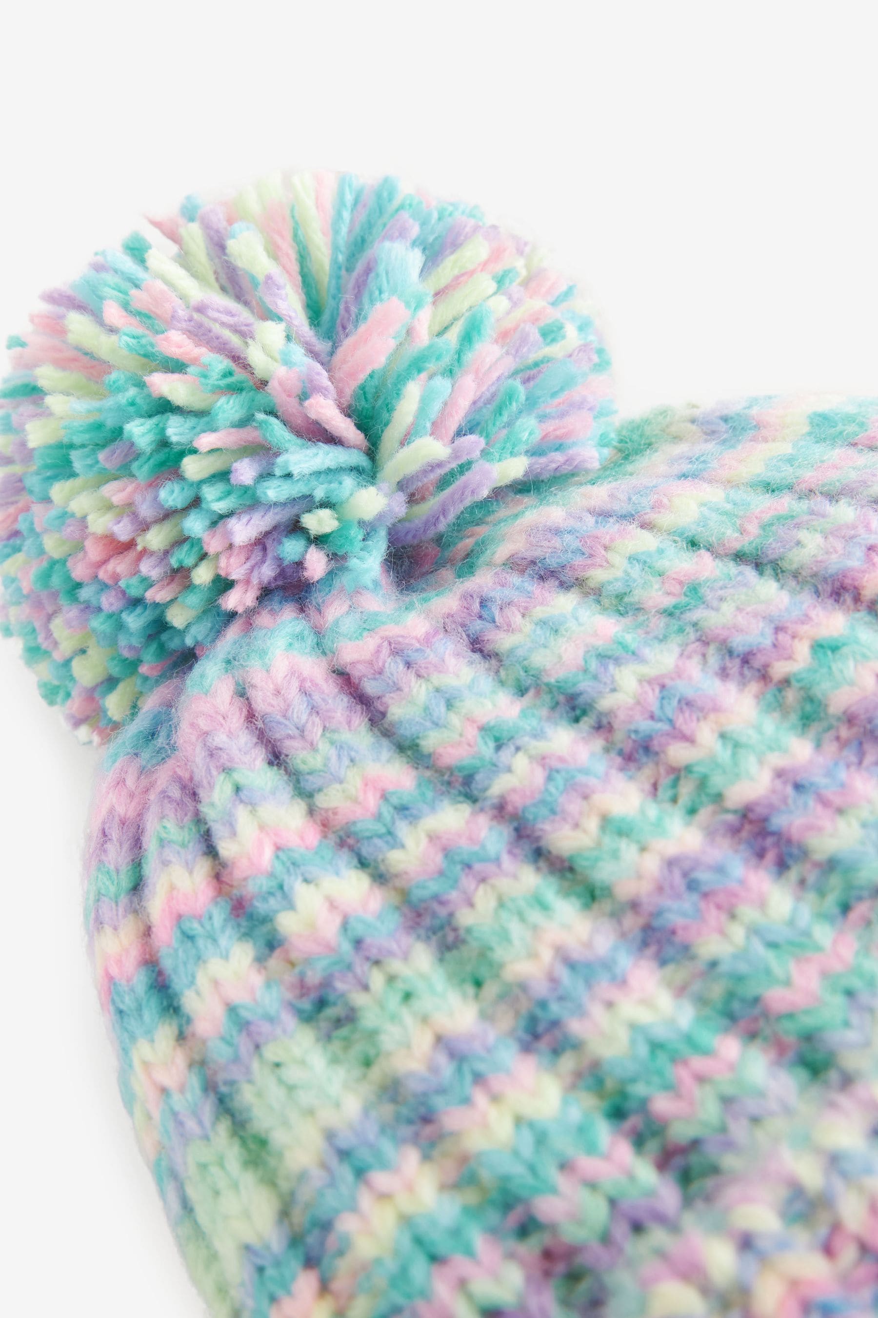 Blue/Green Ombre Pom Beanie Hat (3-16yrs)