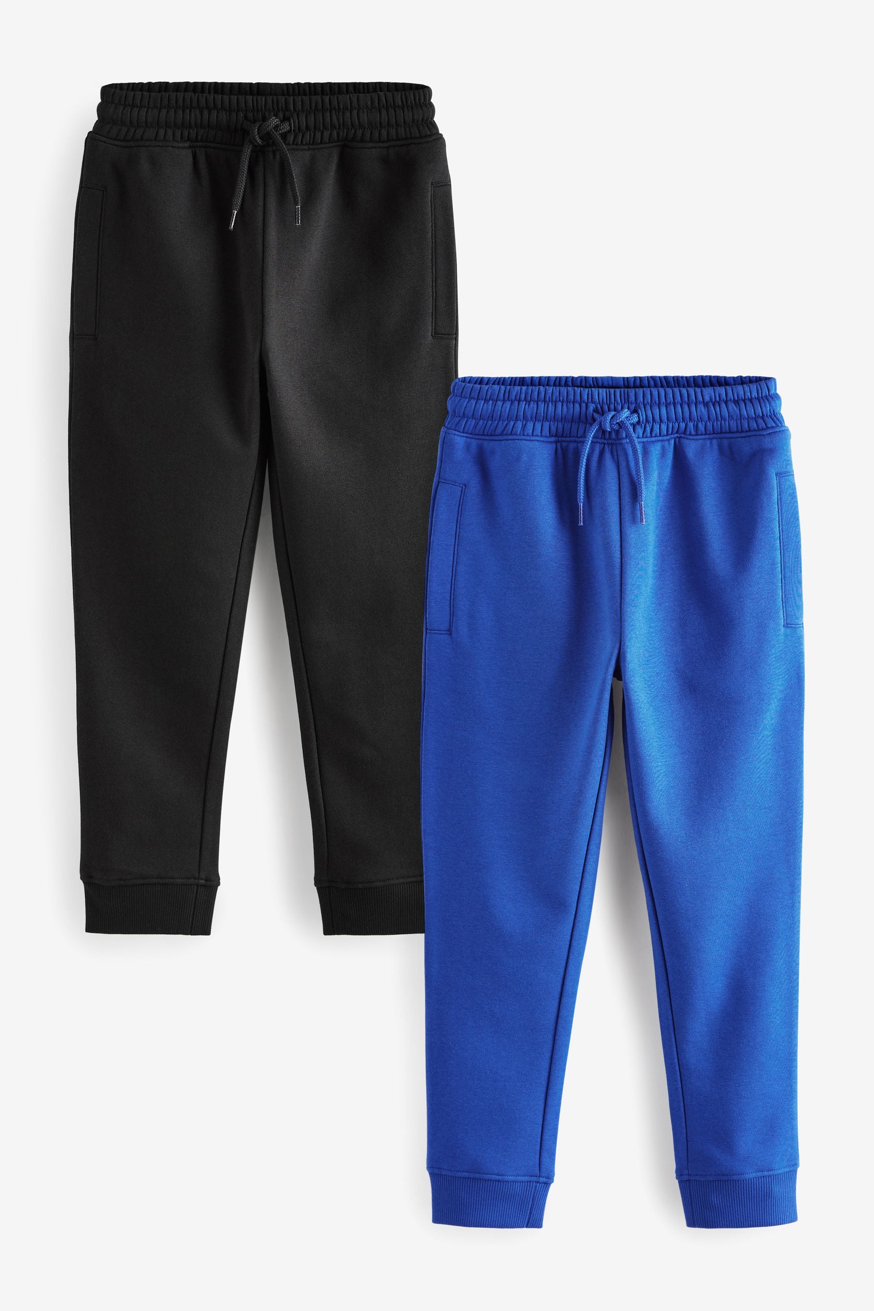 Black/Cobalt Blue Slim Fit 100% Cotton Rich Joggers 2 Pack (3-16yrs)