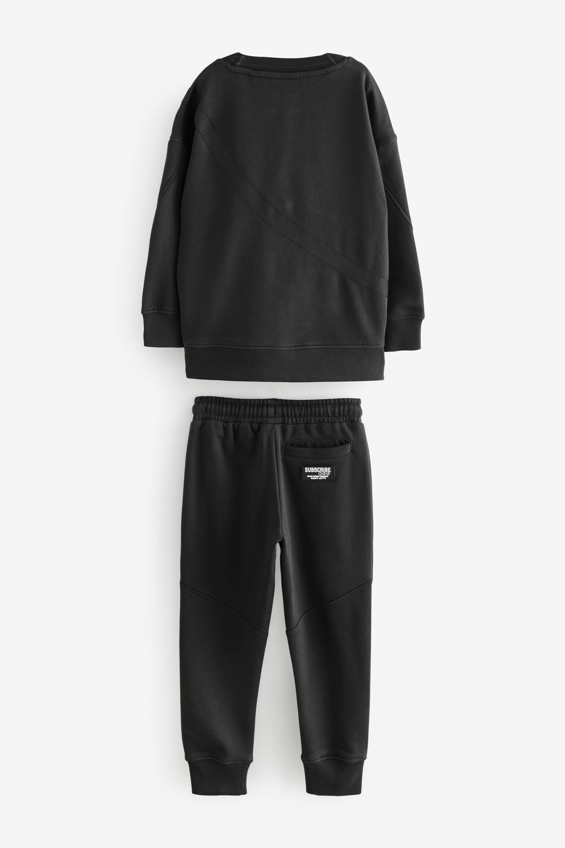 Black Subscribe Bag Crew Sweat and Joggers Set (3-16yrs)