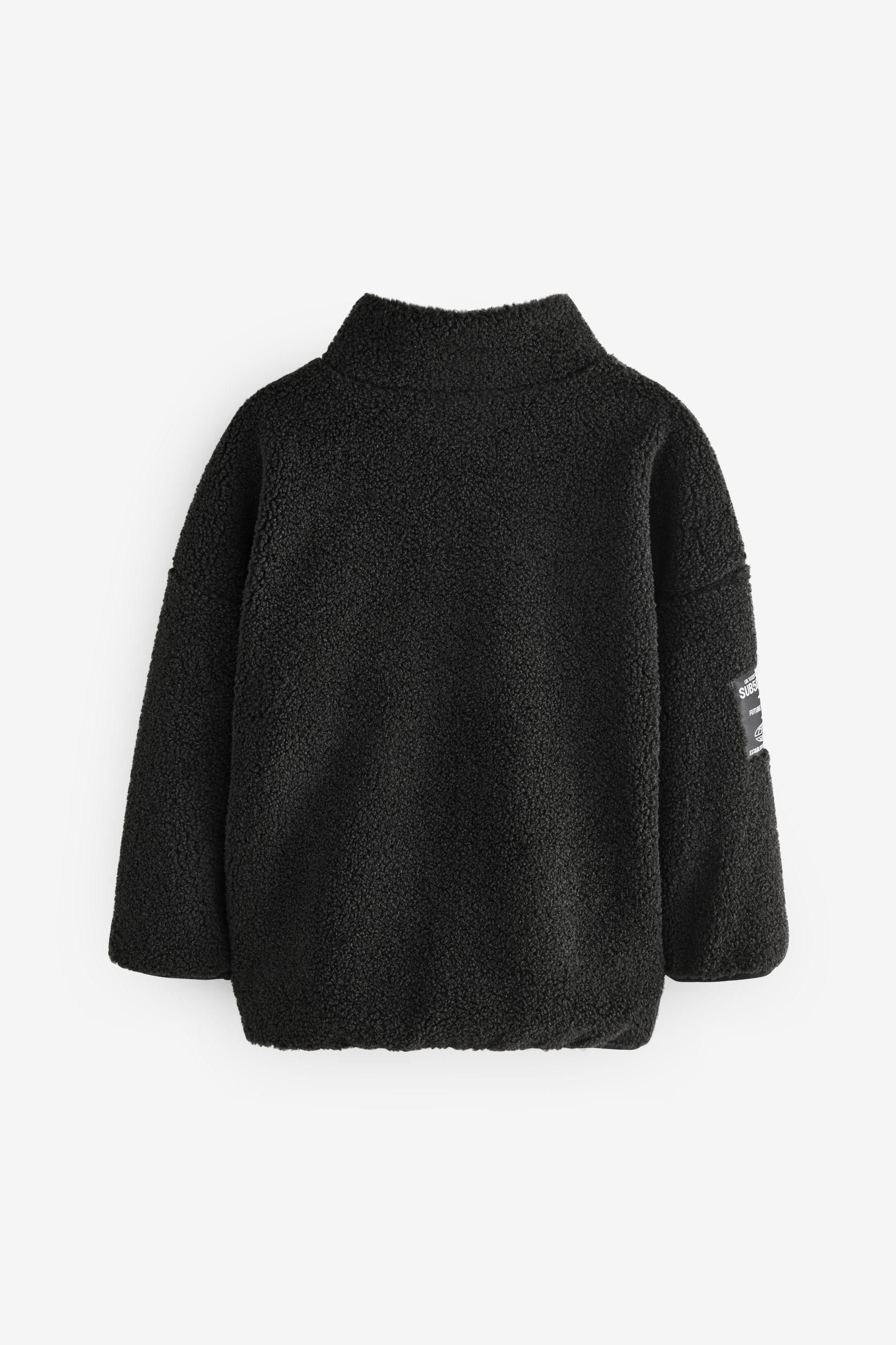 Black Zip Through Borg Fleece (3-16yrs)