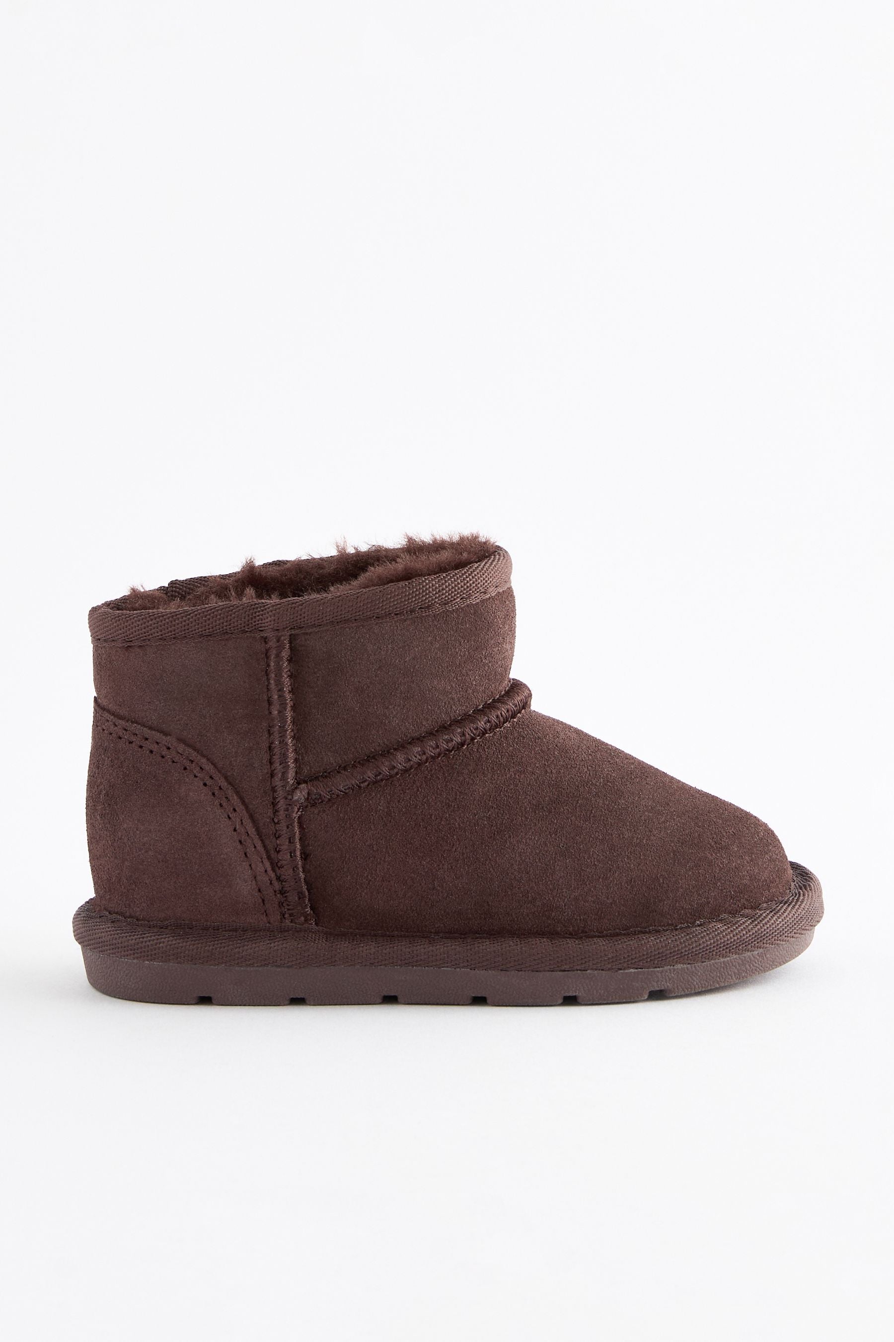 Brown Mini Mini Suede Zip Pull On Ankle Boots