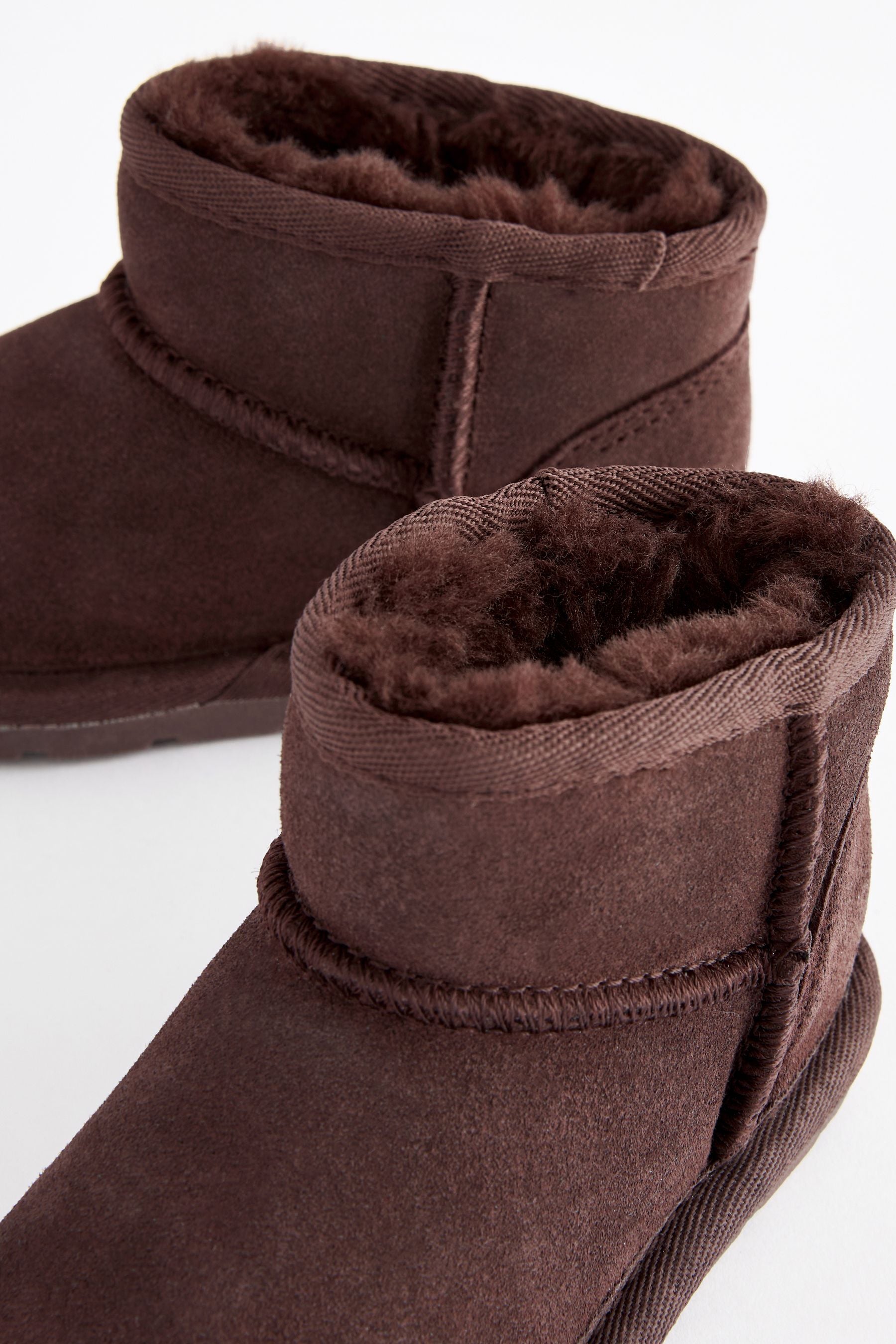 Brown Mini Mini Suede Zip Pull On Ankle Boots