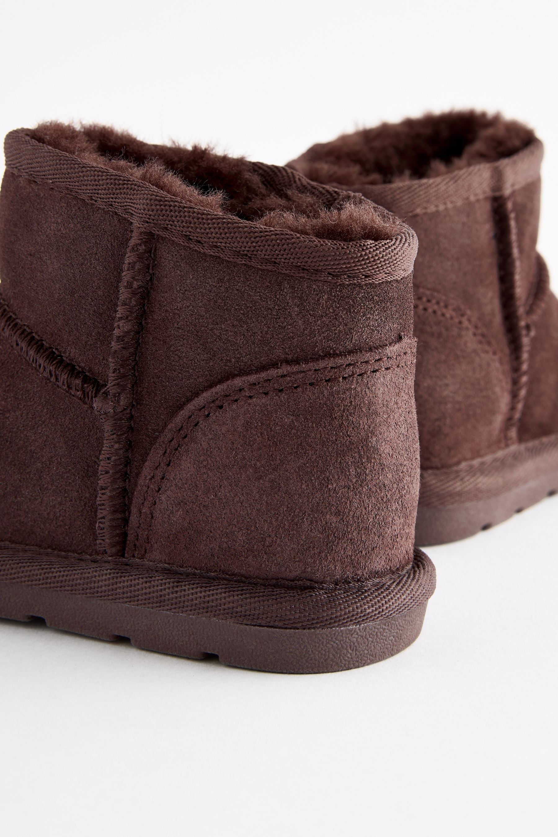 Brown Mini Mini Suede Zip Pull On Ankle Boots