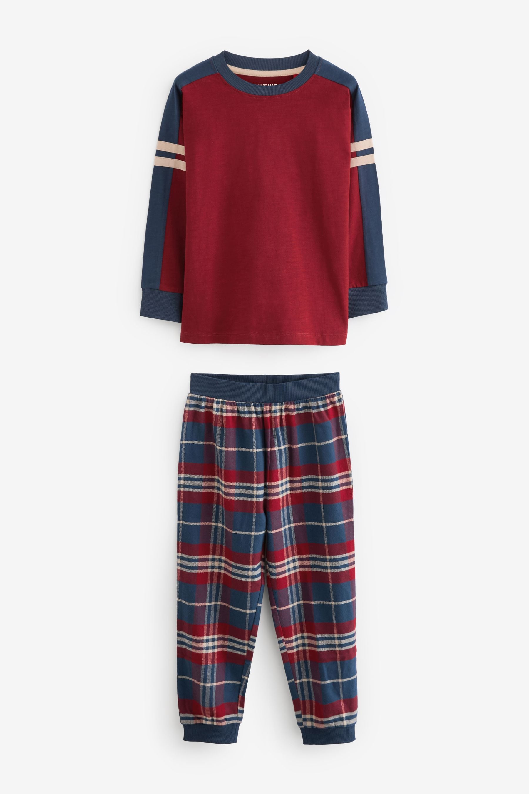 Red/Navy Single Check Woven Pyjamas (3-16yrs)