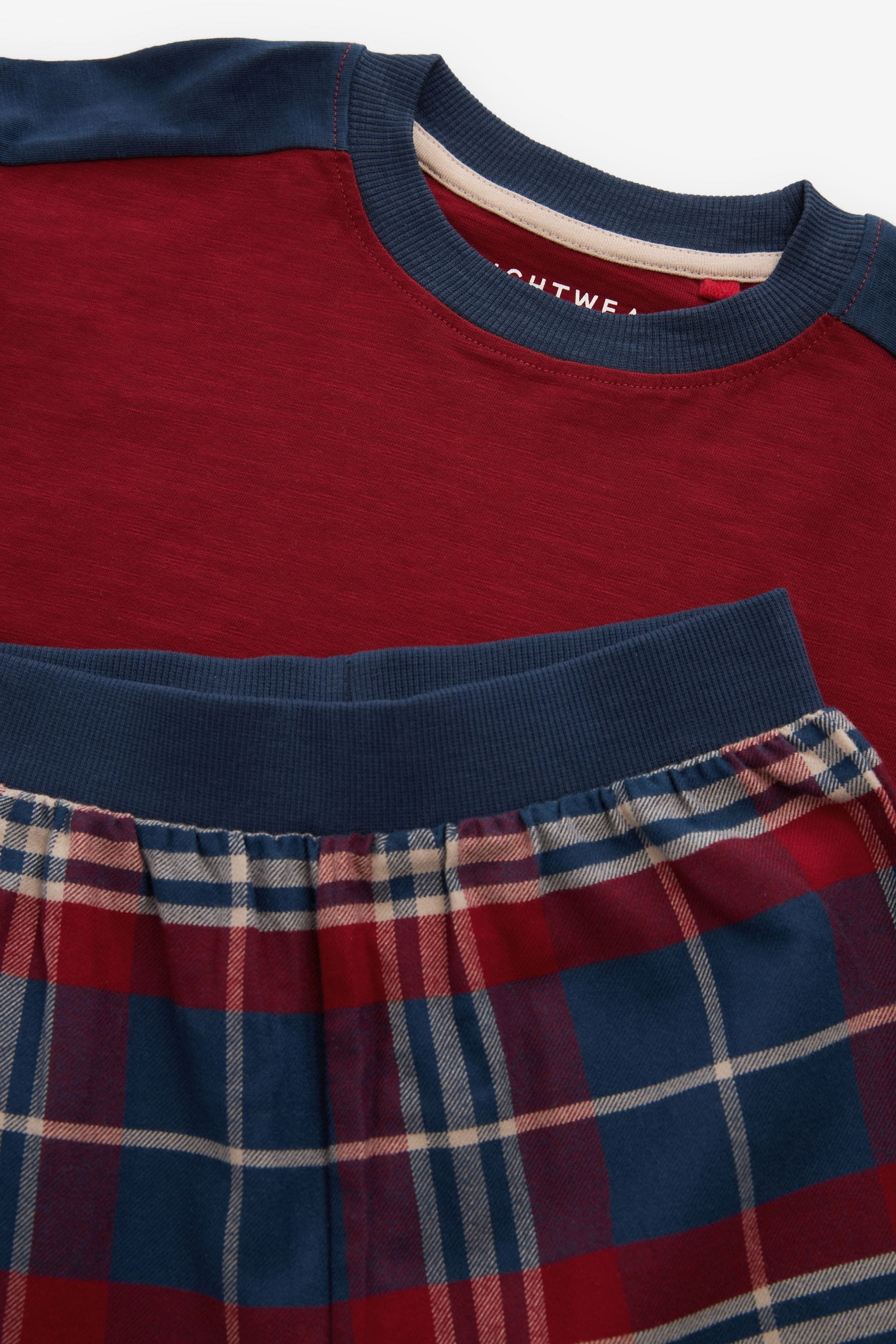 Red/Navy Single Check Woven Pyjamas (3-16yrs)