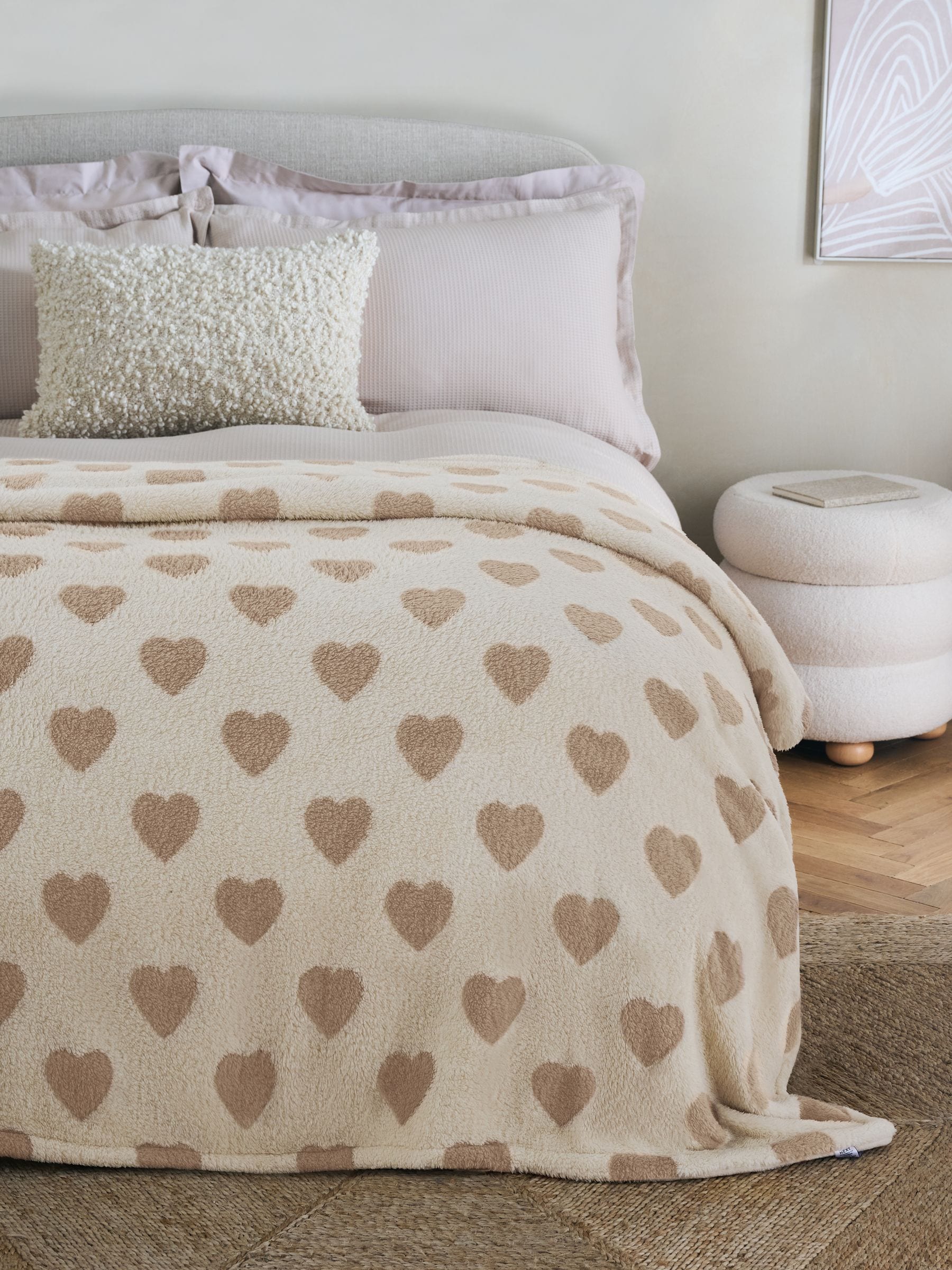 Neutral Heart Supersoft Fleece Throw Blanket