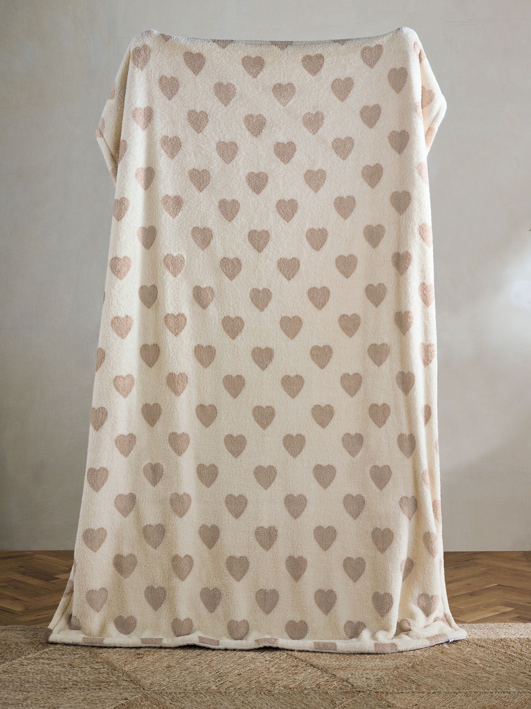 Neutral Heart Supersoft Fleece Throw Blanket