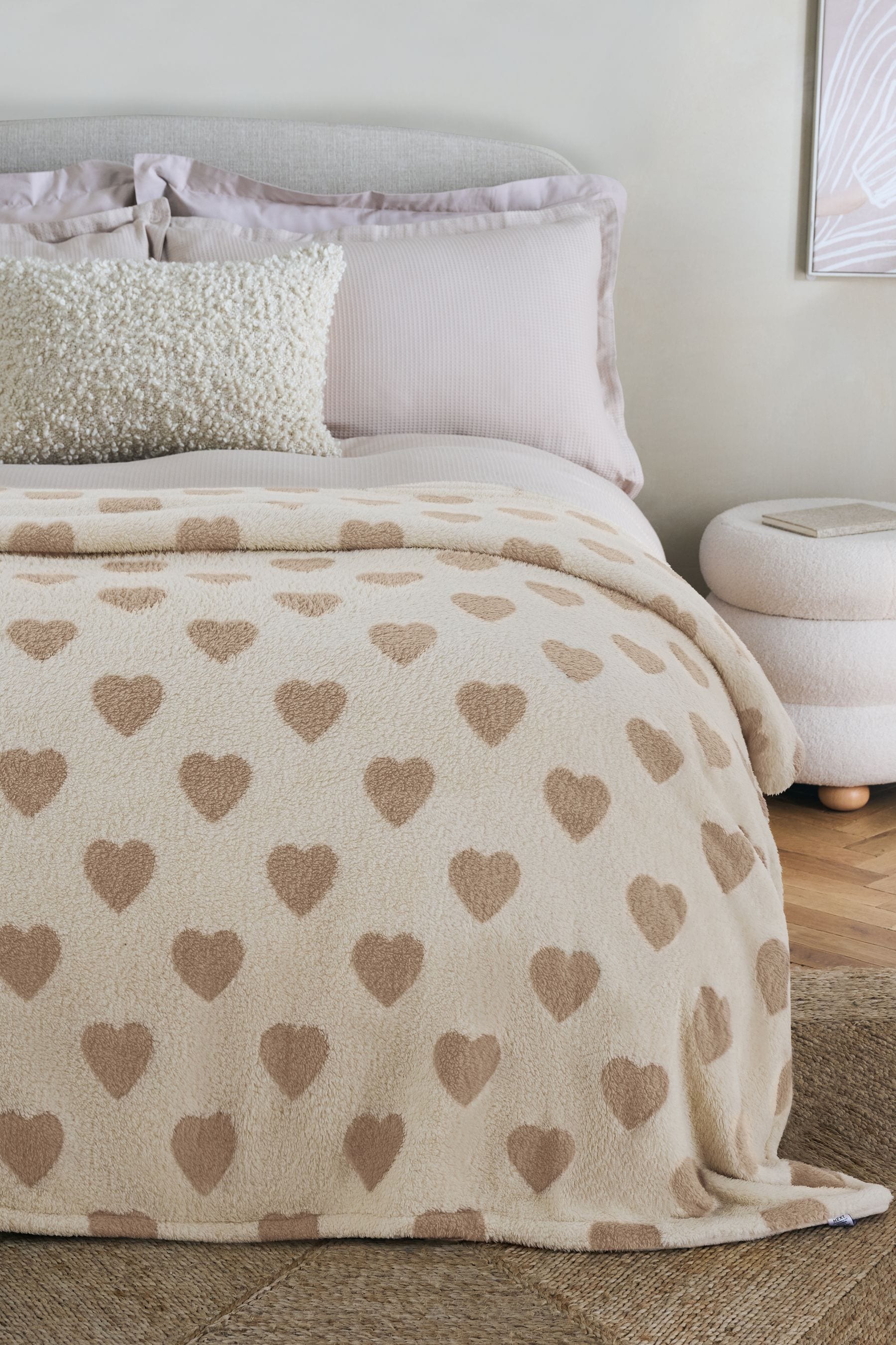 Neutral Heart Supersoft Fleece Throw Blanket