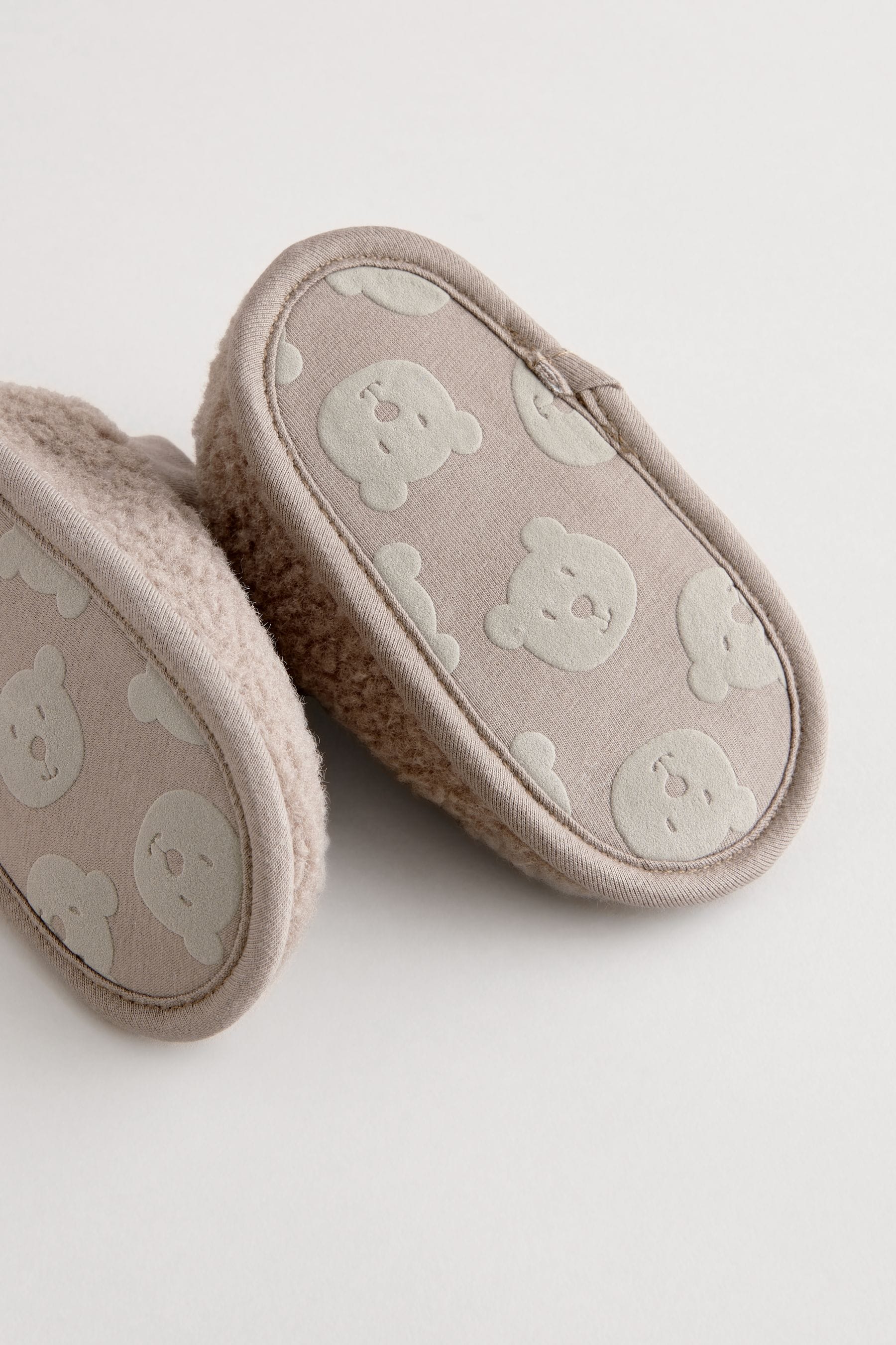 Taupe Brown Borg Sock Top Baby Shoes (0-2mths)