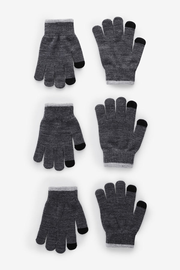 Charcoal Grey Magic Gloves 3 Pack (3-16yrs)