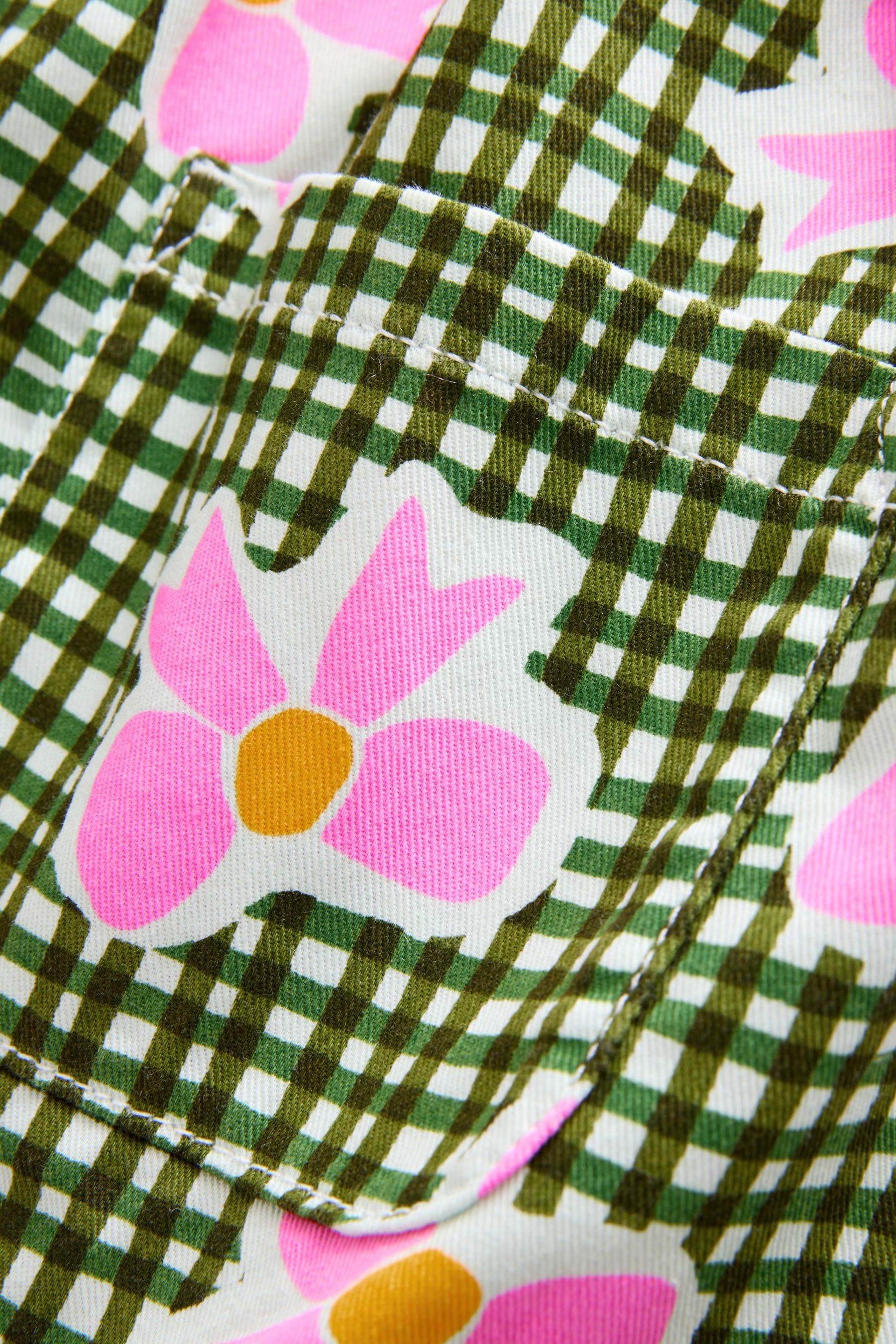 Pink/Green Bow Print 100% Cotton Shirt Dress (3mths-8yrs)