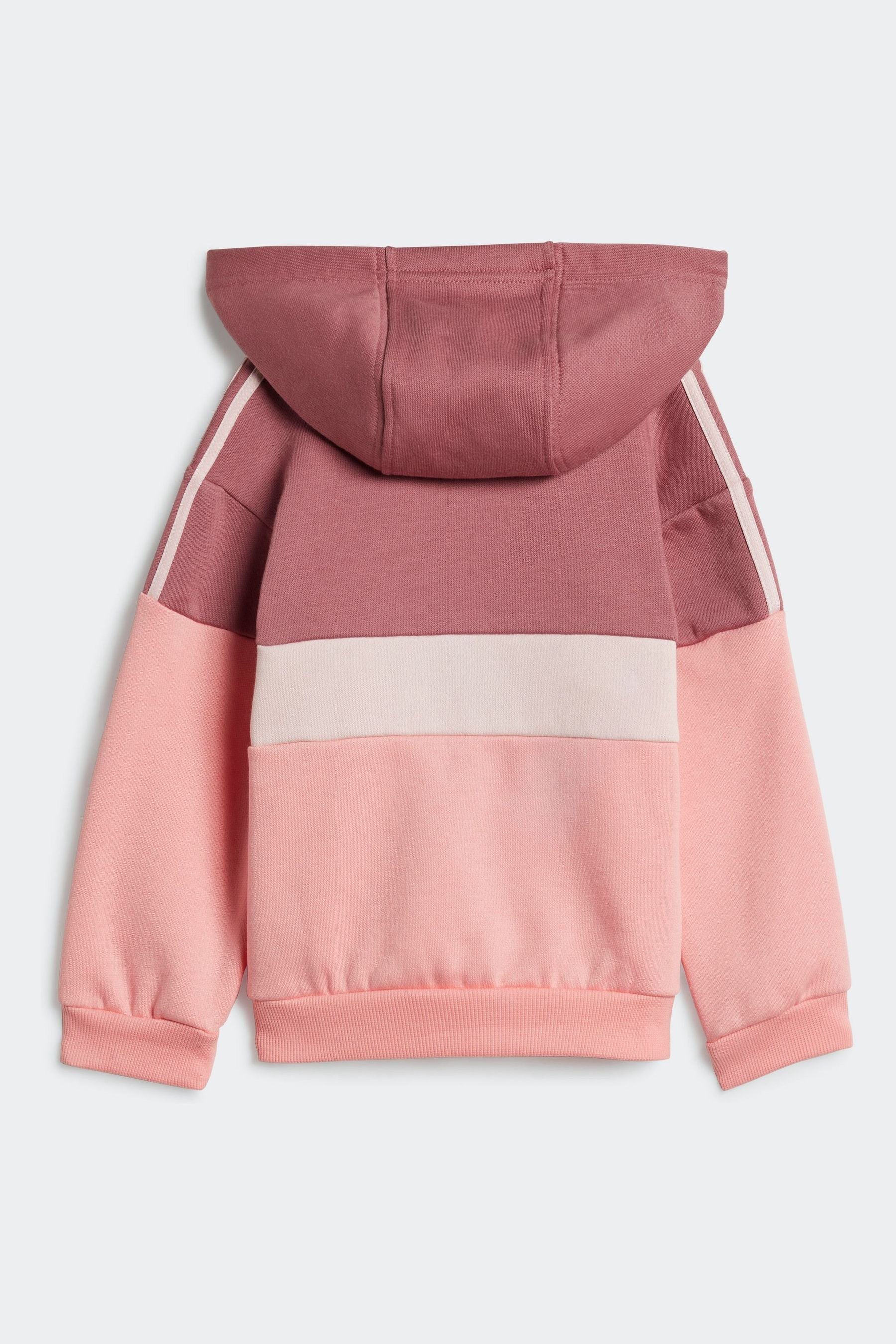 adidas Pink Kids Tiberio 3-Stripes Colourblock Fleece Tracksuit