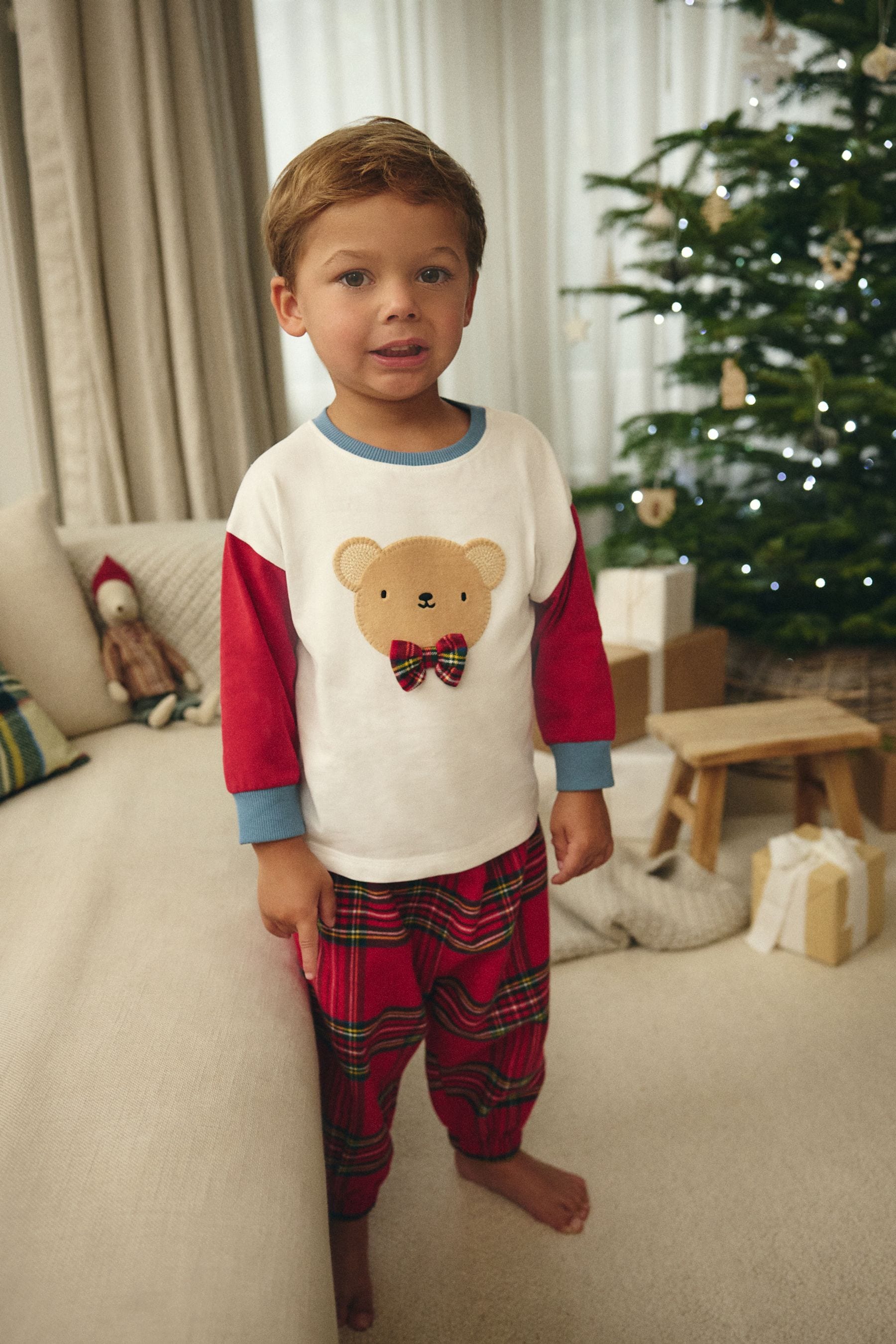 Red Check Baby Bear Single Pyjamas (12mths-8yrs)