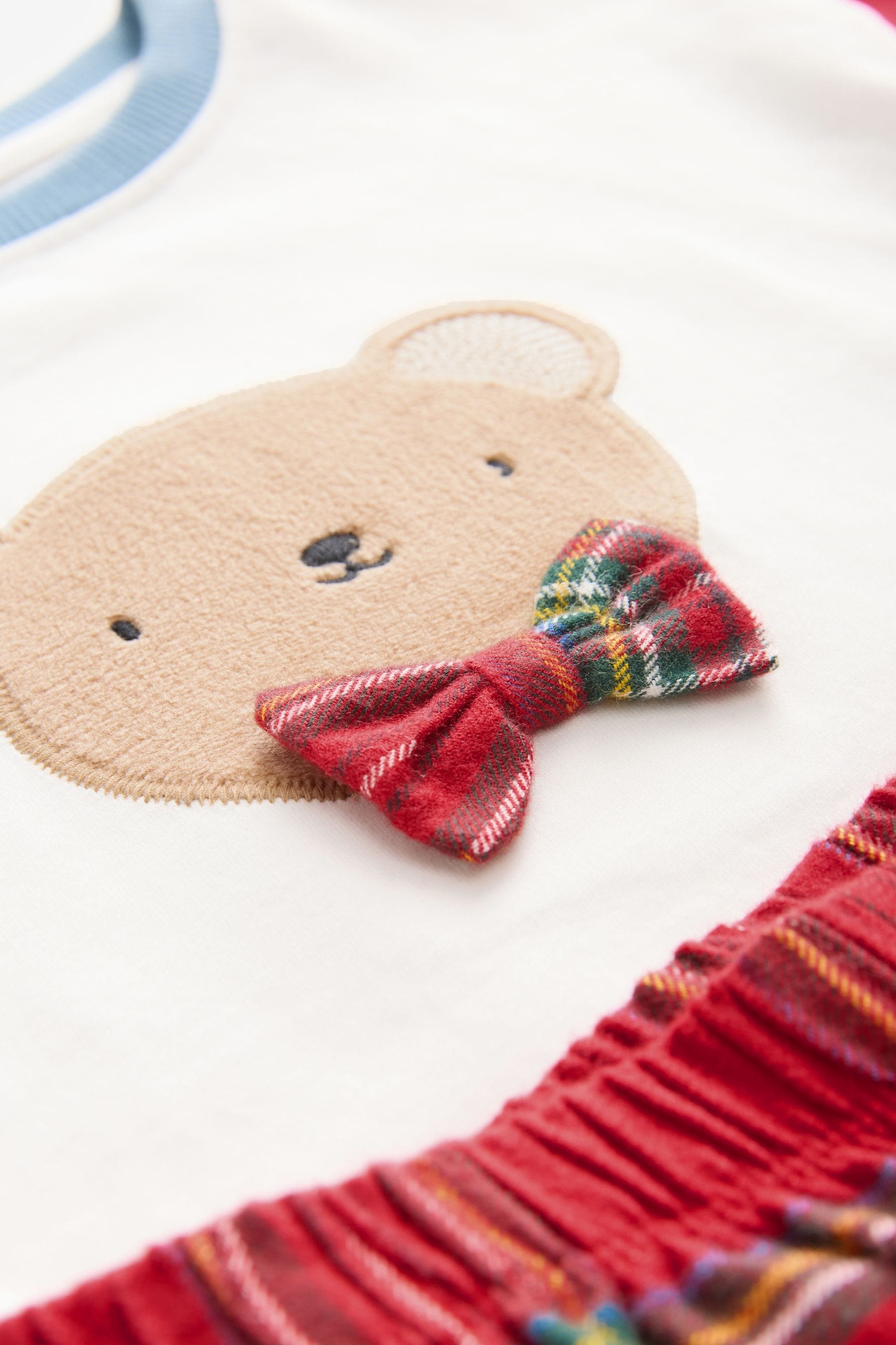 Red Baby Check Bear Single 100% Cotton Pyjamas (12mths-8yrs)