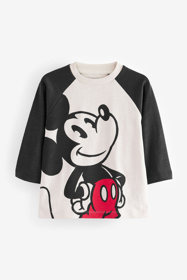 White 100% Cotton Mickey Mouse Long Sleeve T-Shirt (3mths-8yrs)