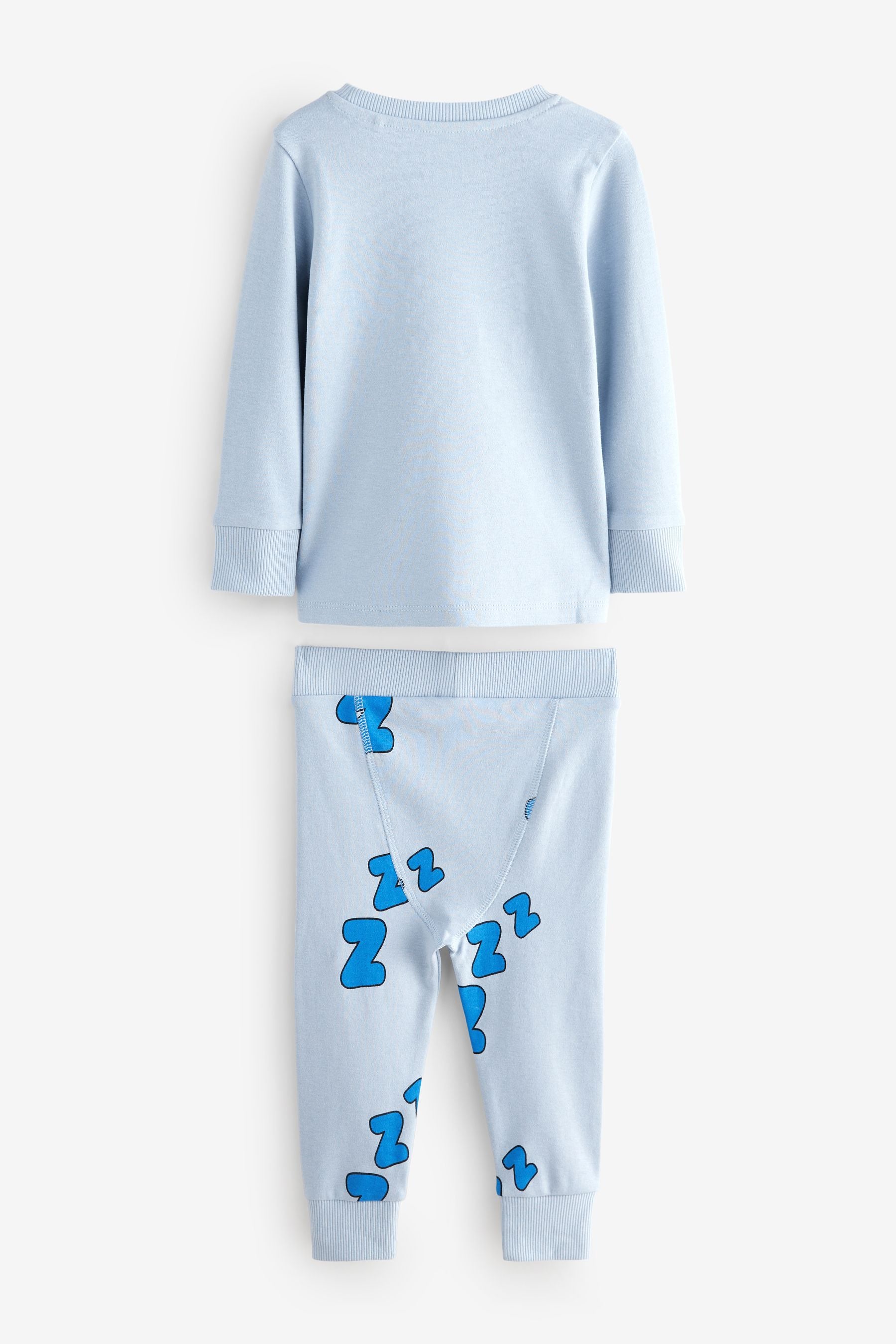 Blue/Stone Snuggle 100% Cotton Pyjamas 3 Pack (9mths-12yrs)