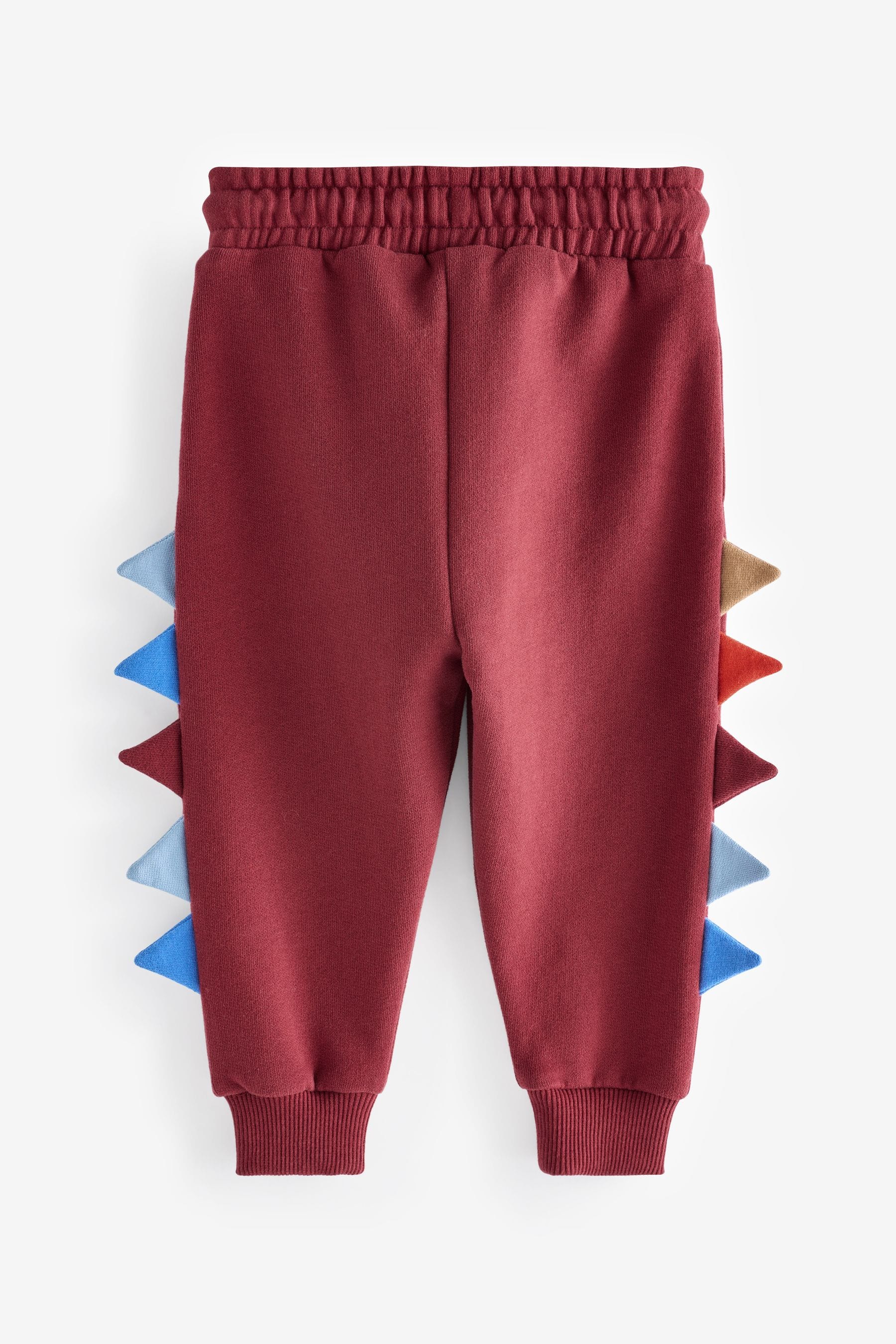 Burgundy Red Dinosaur Spikes Crew Sweatshirt And Joggers Set (3mths-7yrs)