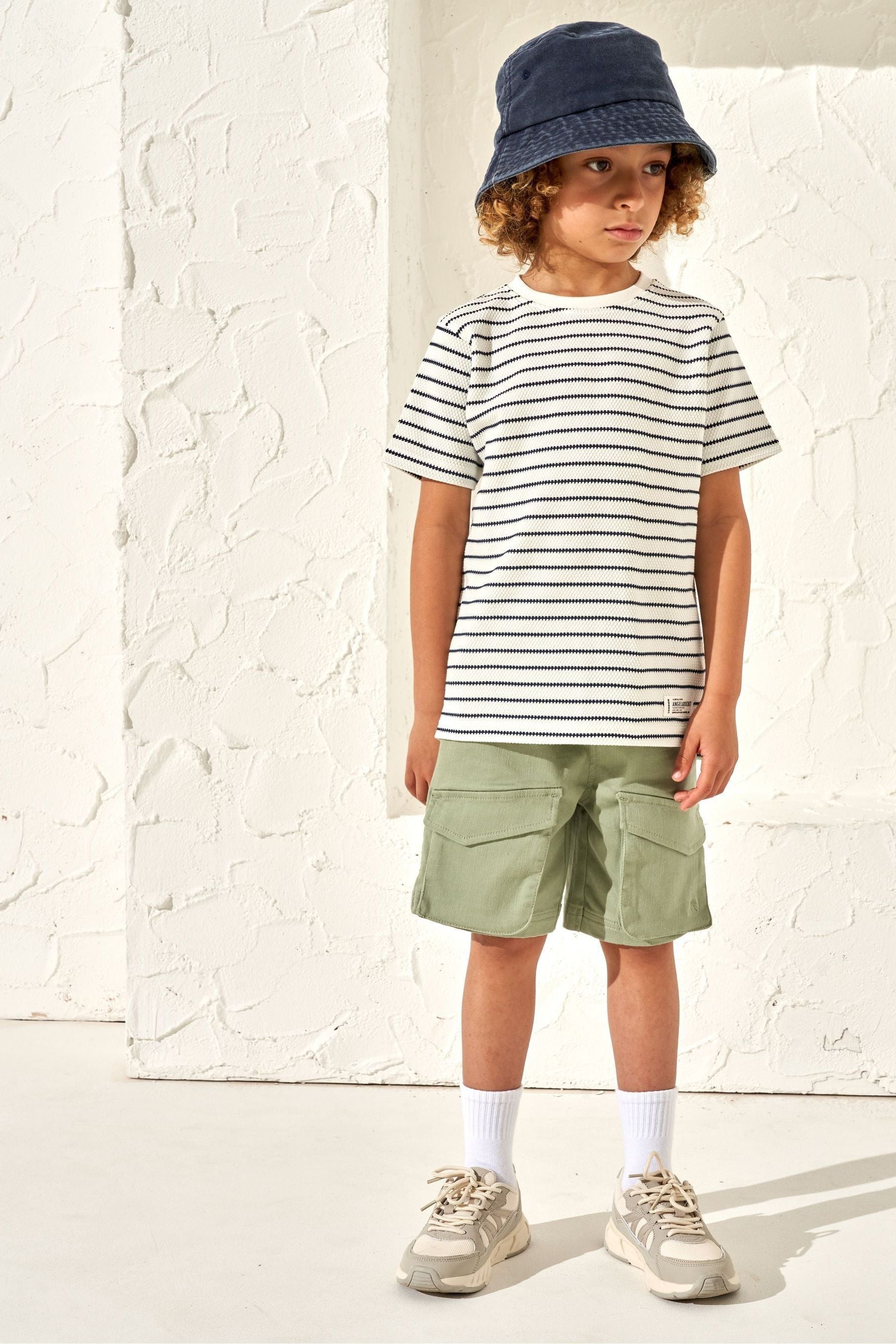 Natural Angel & Rocket James Textured Stripe T-Shirt