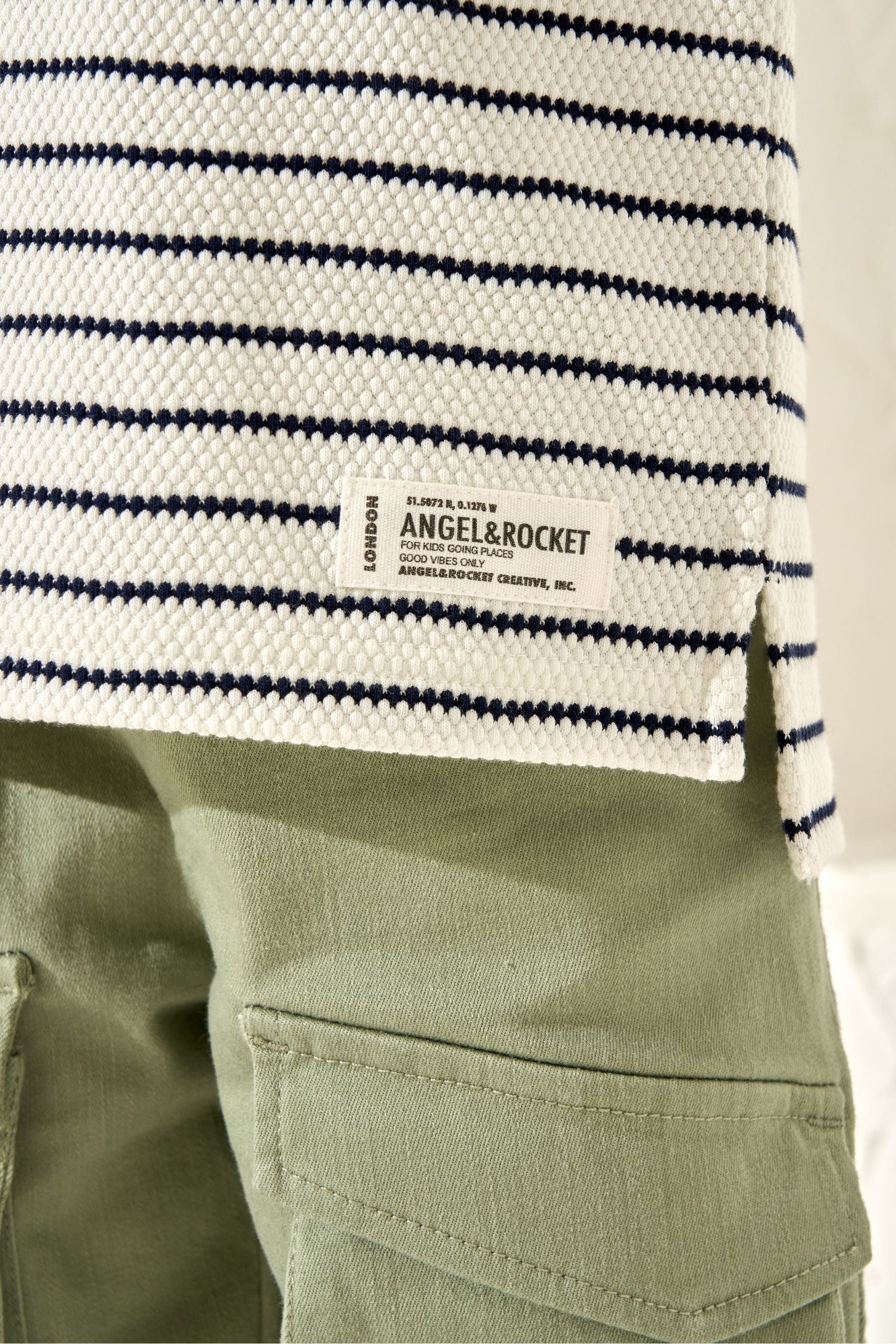 Angel & Rocket Natural James Textured Stripe T-Shirt