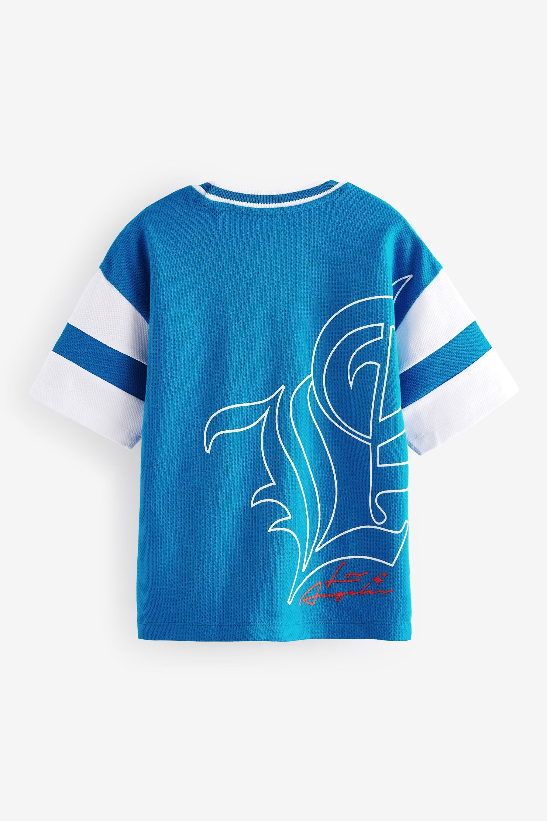 Cobalt Blue Short Sleeve Varsity 100% Cotton T-Shirt (3-16yrs)