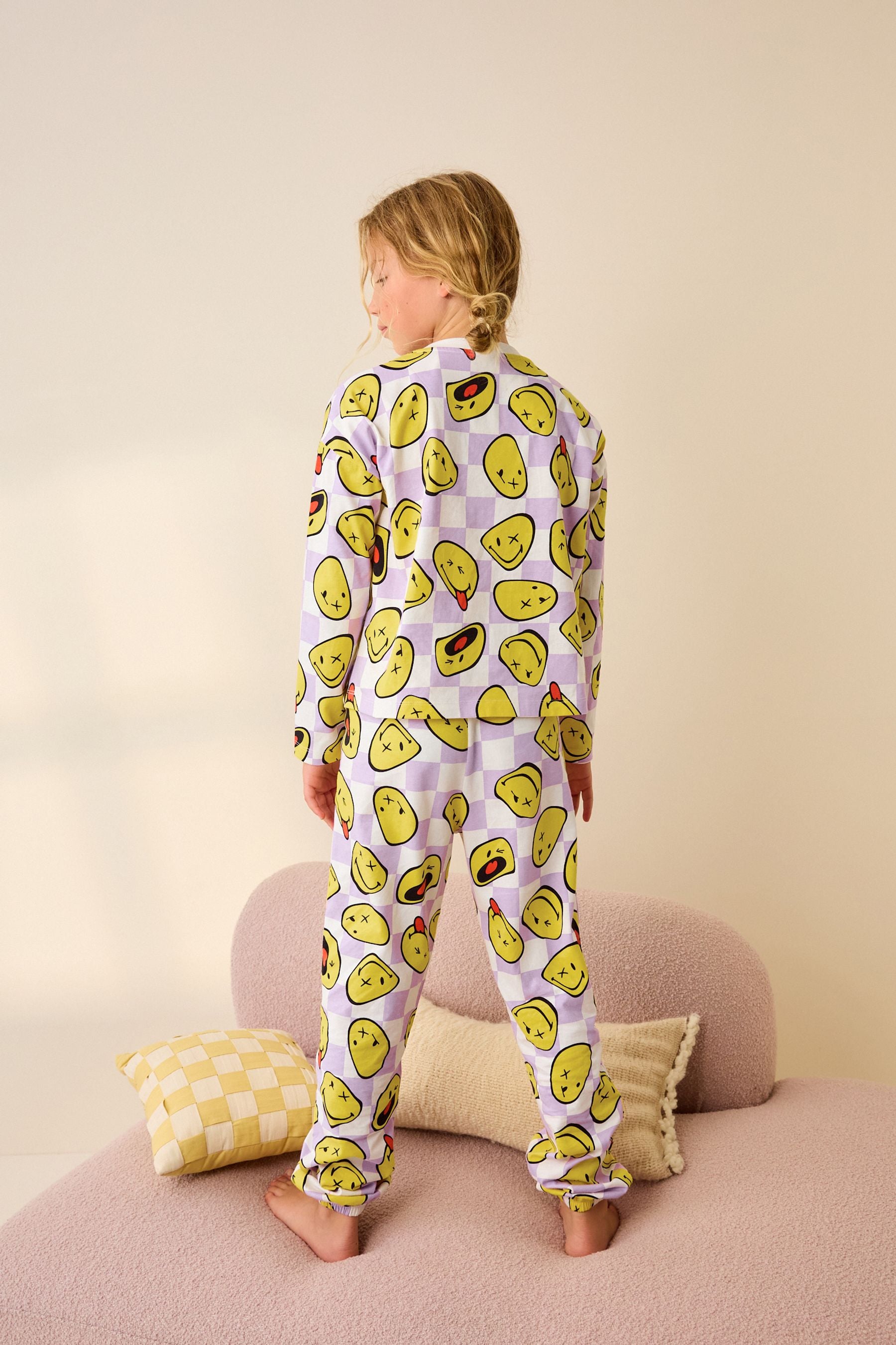 Purple/White License Smiley Jogger Pyjamas (3-16yrs)