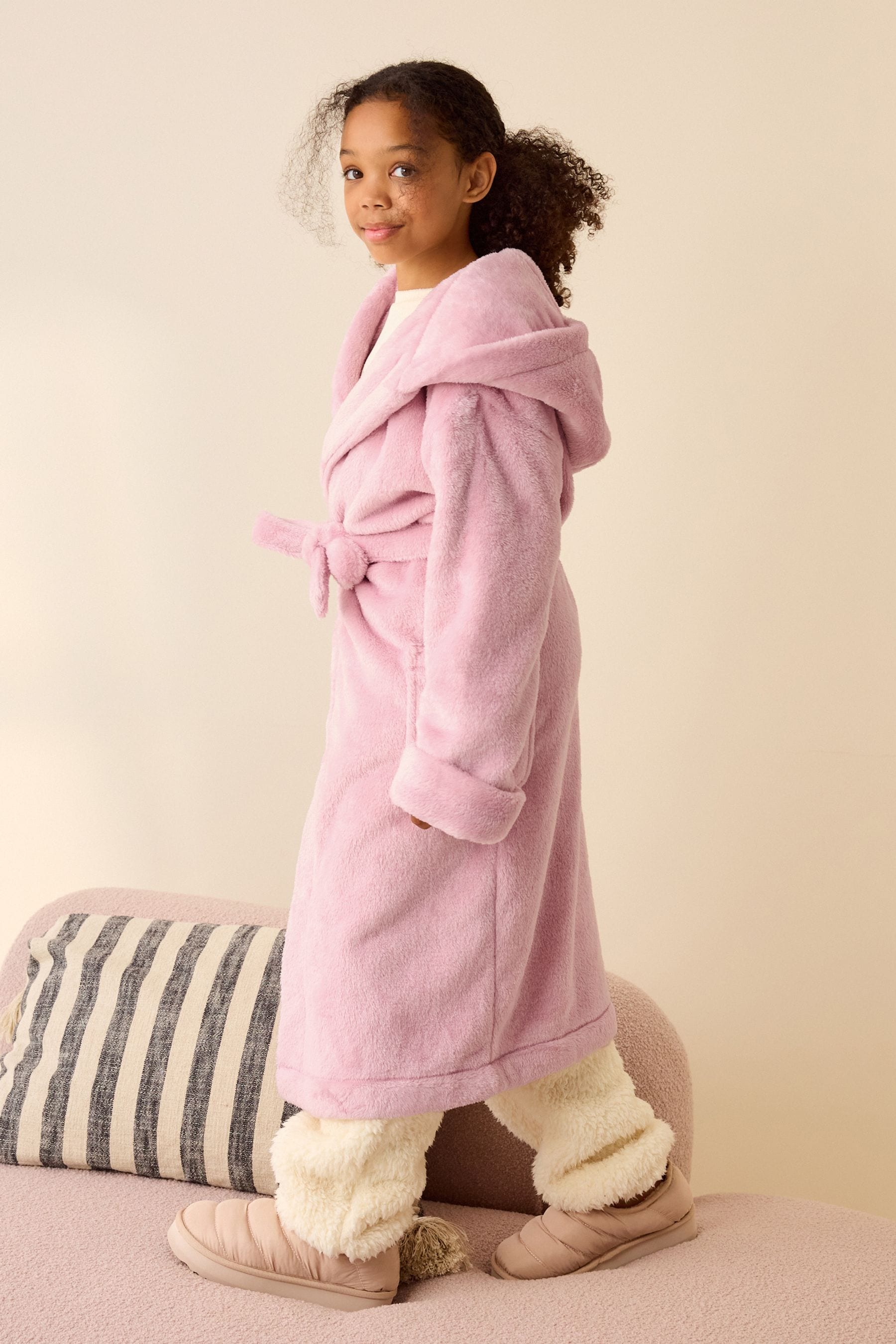 Pink Longline Soft Touch Fleece Dressing Gown (7-16yrs)