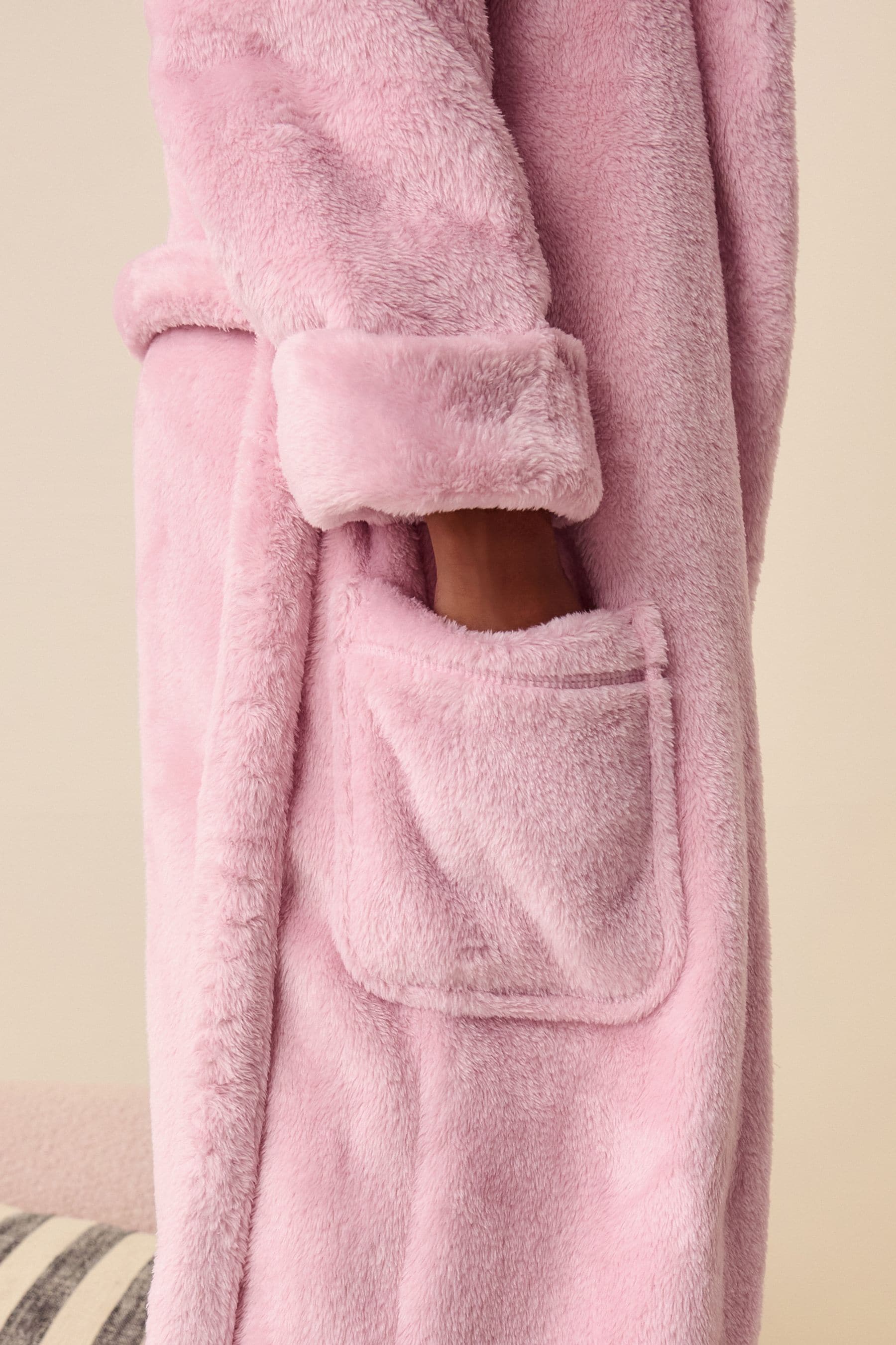 Pink Longline Soft Touch Fleece Dressing Gown (7-16yrs)