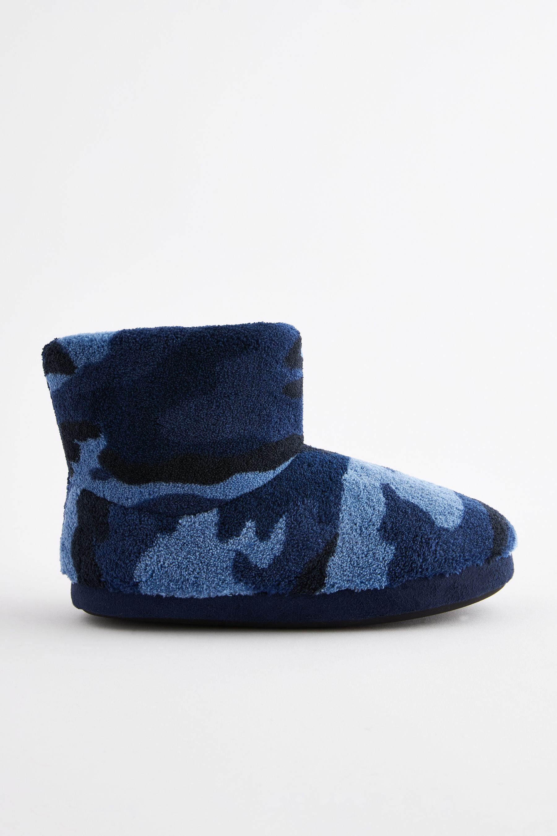 Blue Camo Warm Lined Slipper Boots