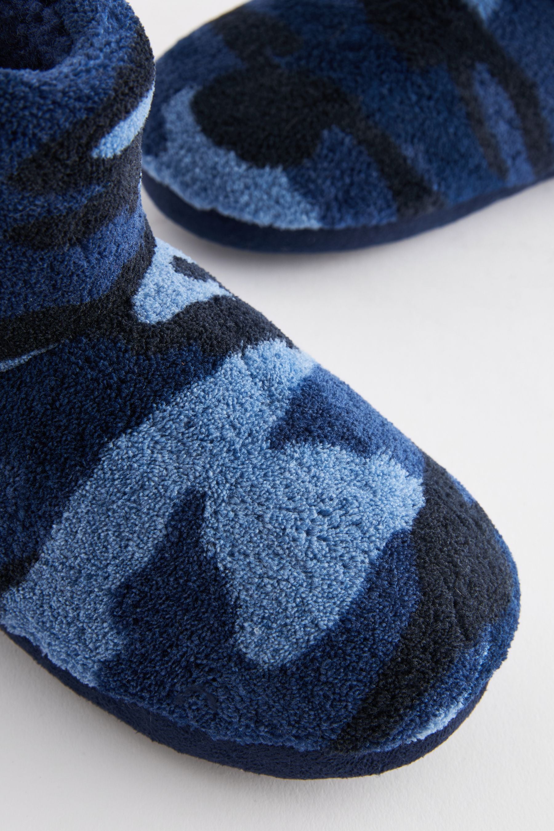 Blue Camo Warm Lined Slipper Boots