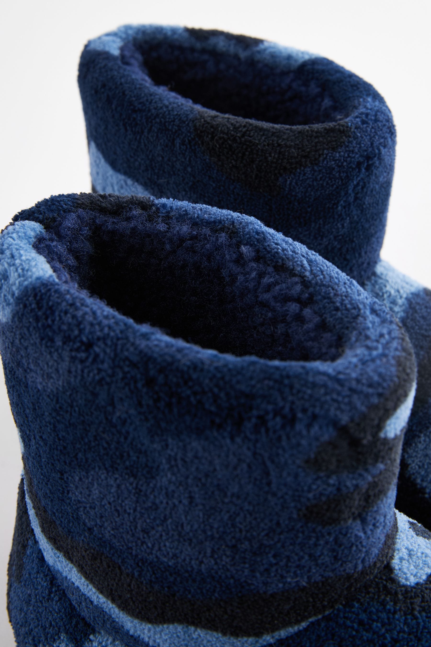 Blue Camo Warm Lined Slipper Boots