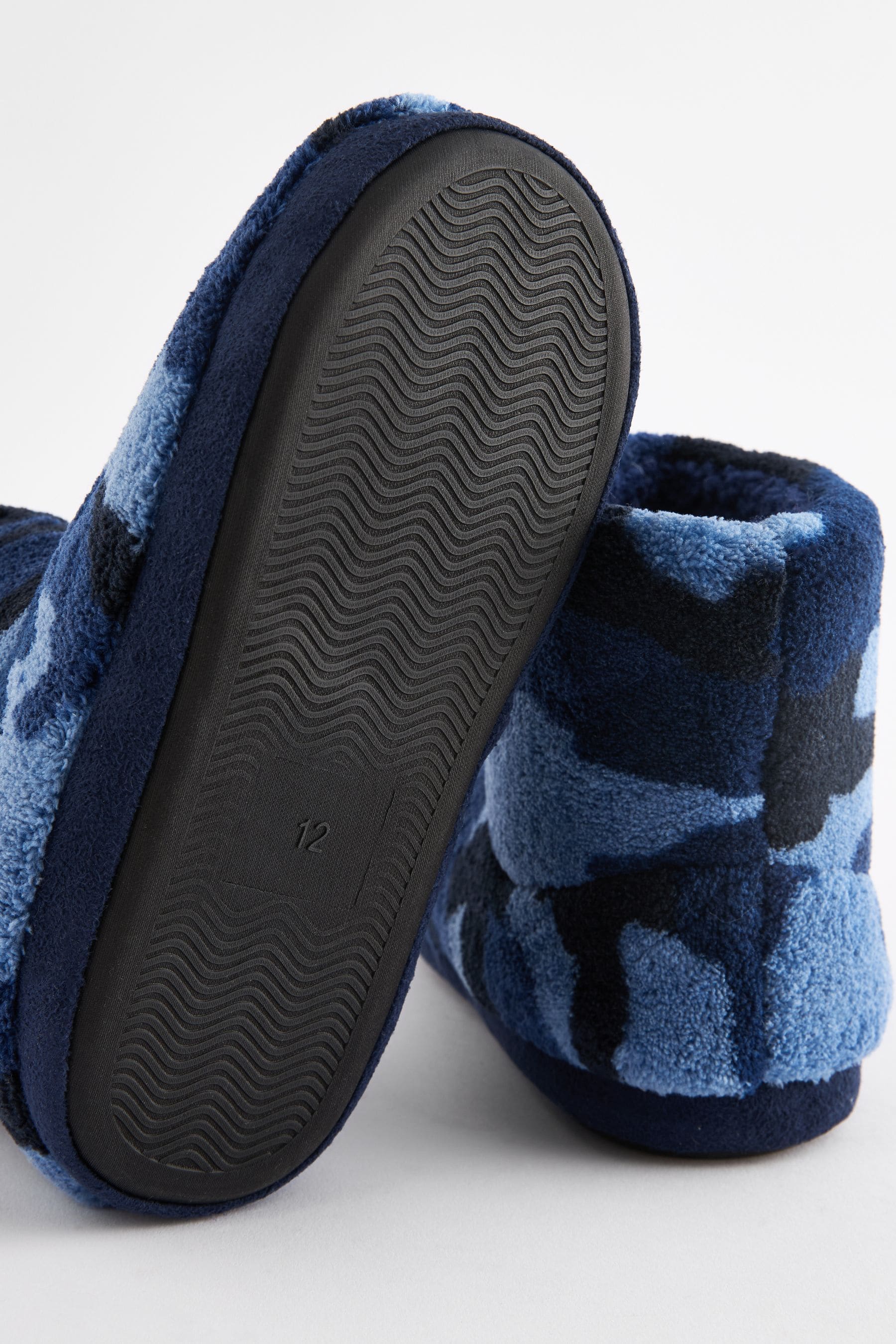 Blue Camo Warm Lined Slipper Boots