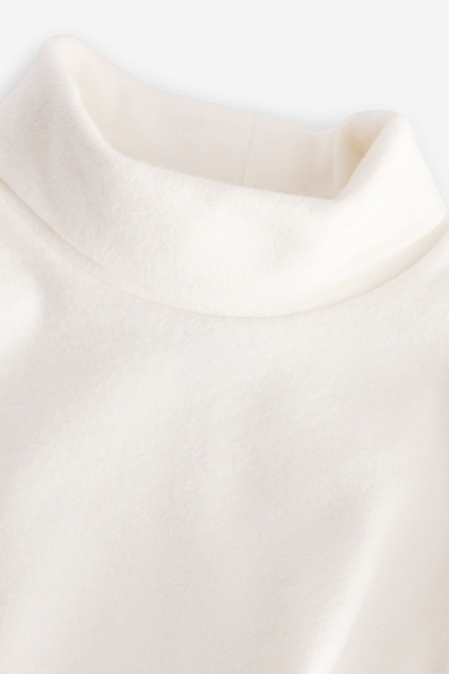 Cream Brushed Long Sleeve Roll Neck Top (3mths-7yrs)