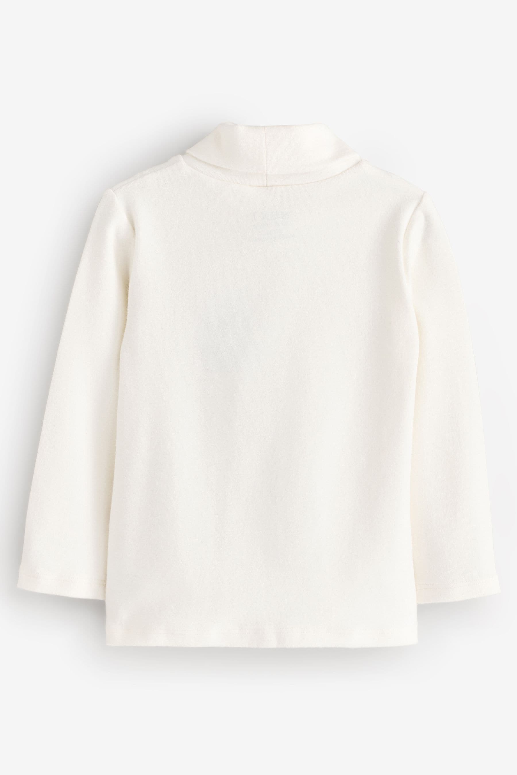 Cream Brushed Long Sleeve Roll Neck Top (3mths-7yrs)